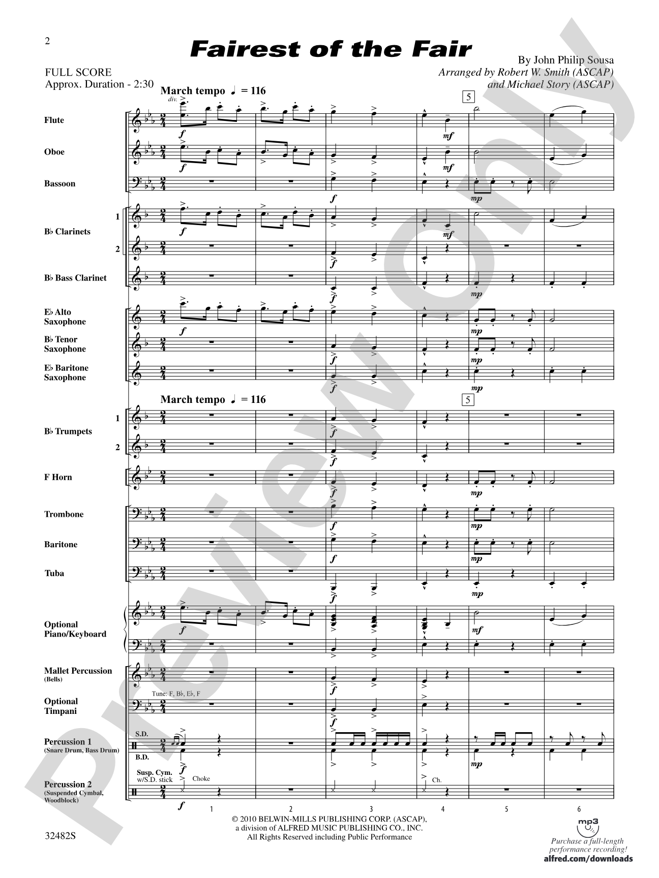 Fairest of the Fair: Concert Band Conductor Score & Parts
