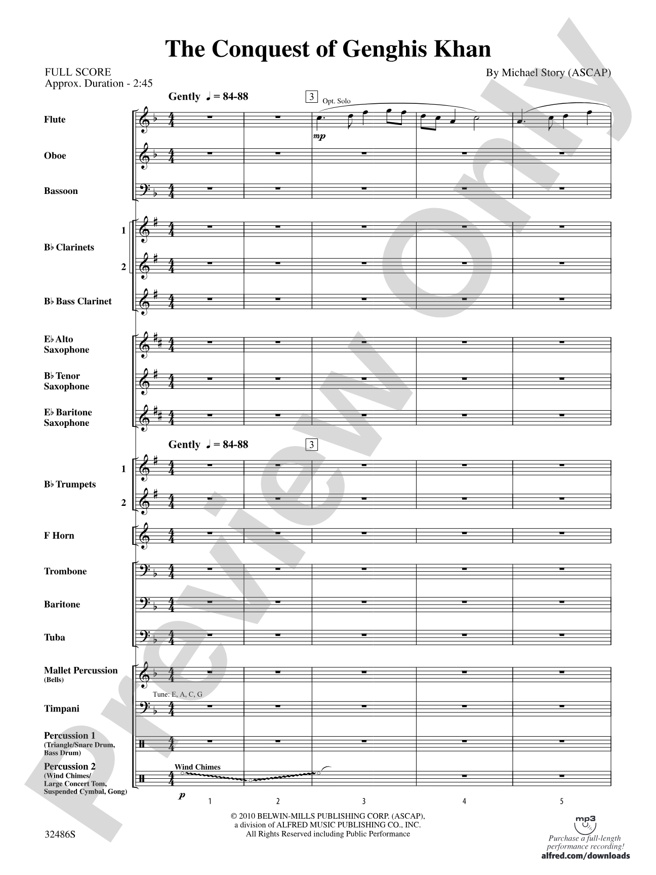The Conquest of Genghis Khan: Score