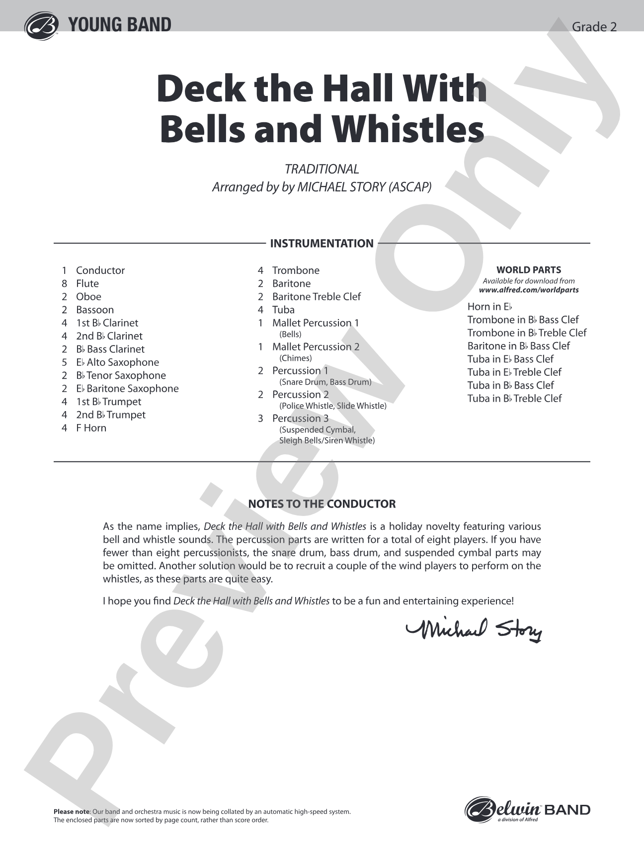 Deck the Hall with Bells and Whistles: Concert Band Conductor Score & Parts