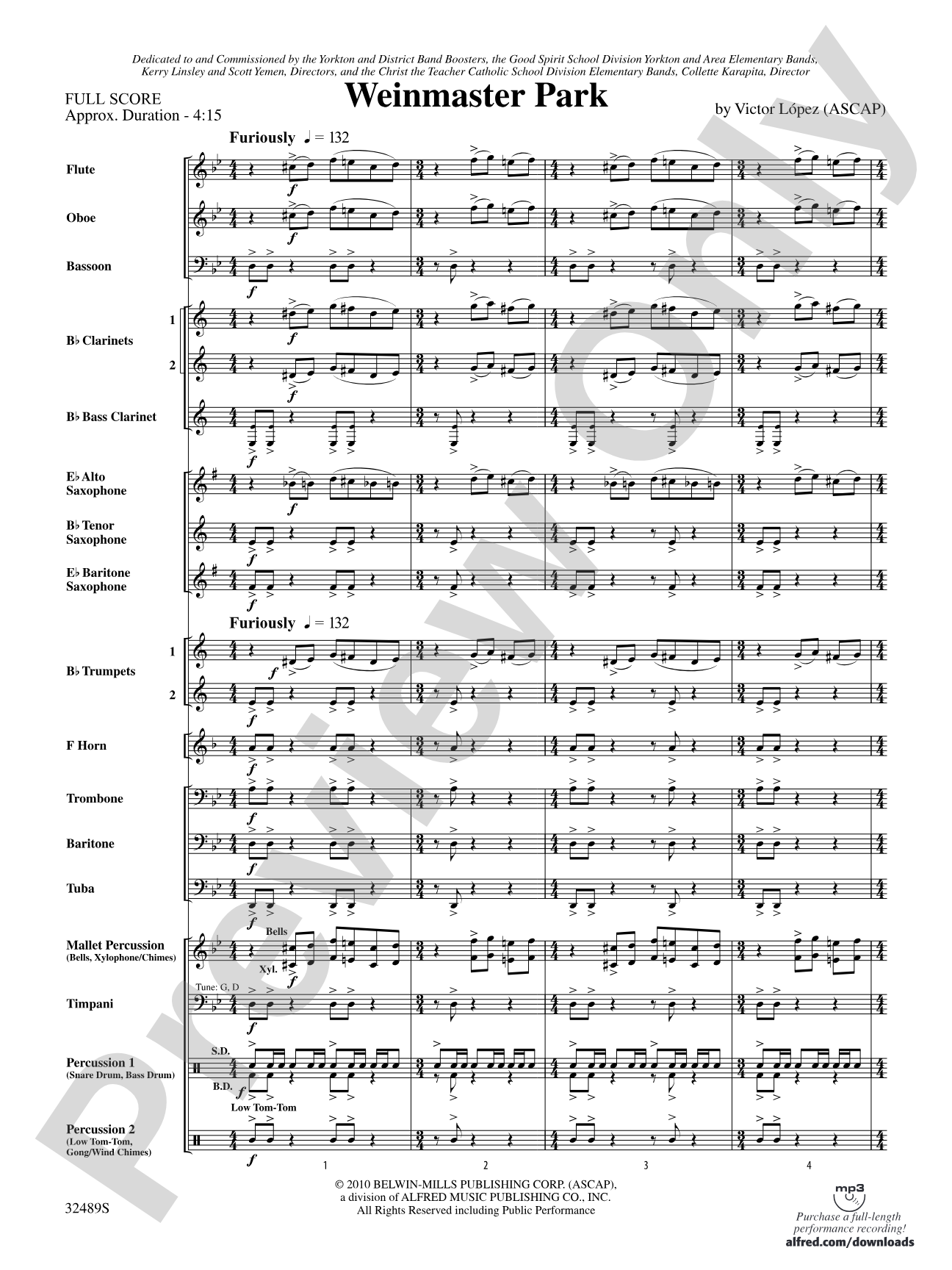 Weinmaster Park: Concert Band Conductor Score & Parts
