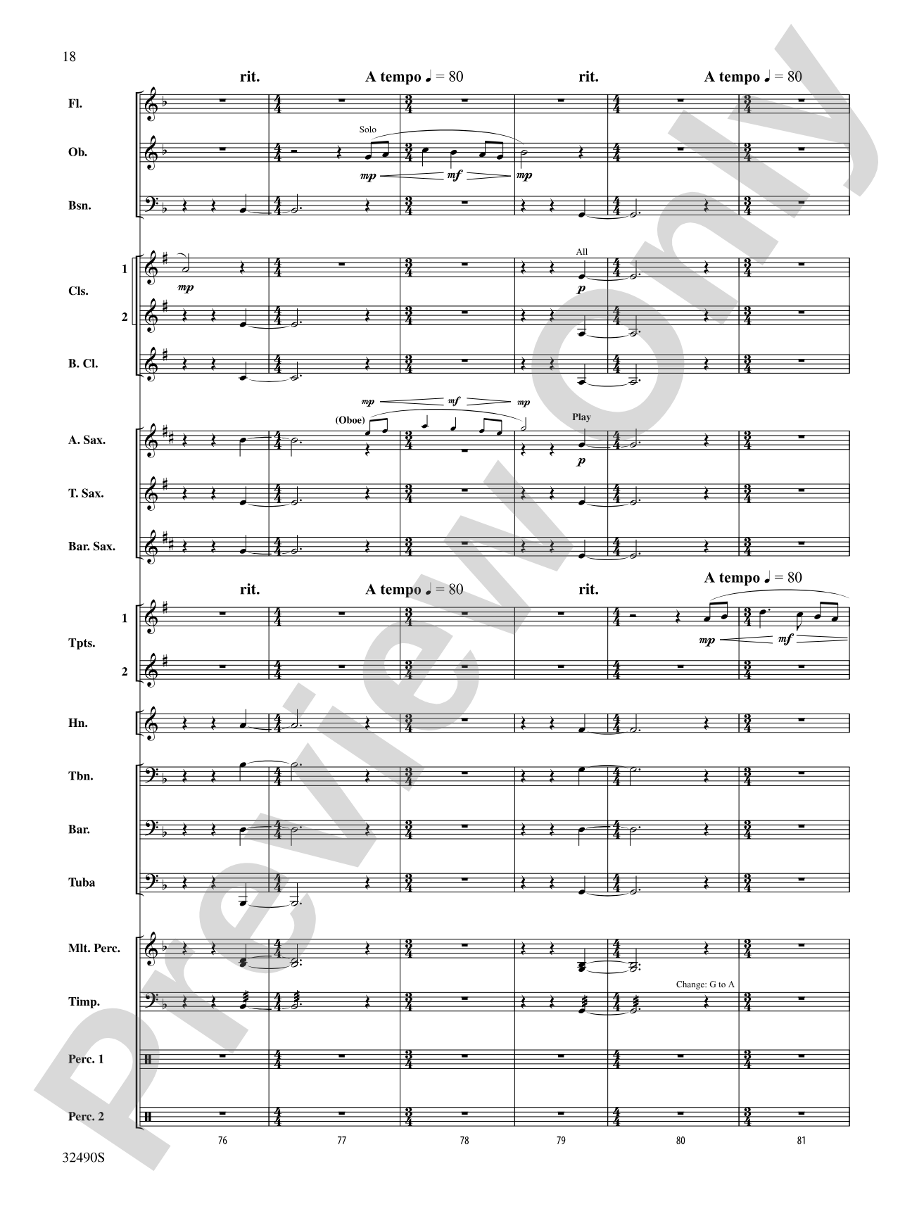 Splendor on the Wing: Concert Band Conductor Score & Parts