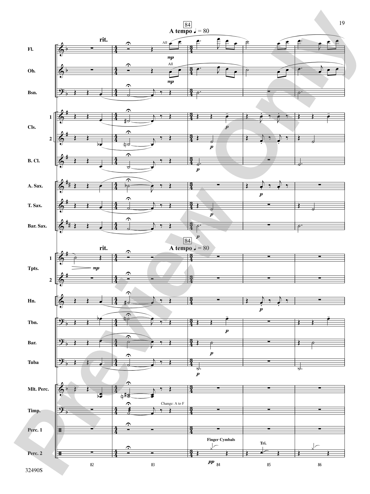 Splendor on the Wing: Concert Band Conductor Score & Parts
