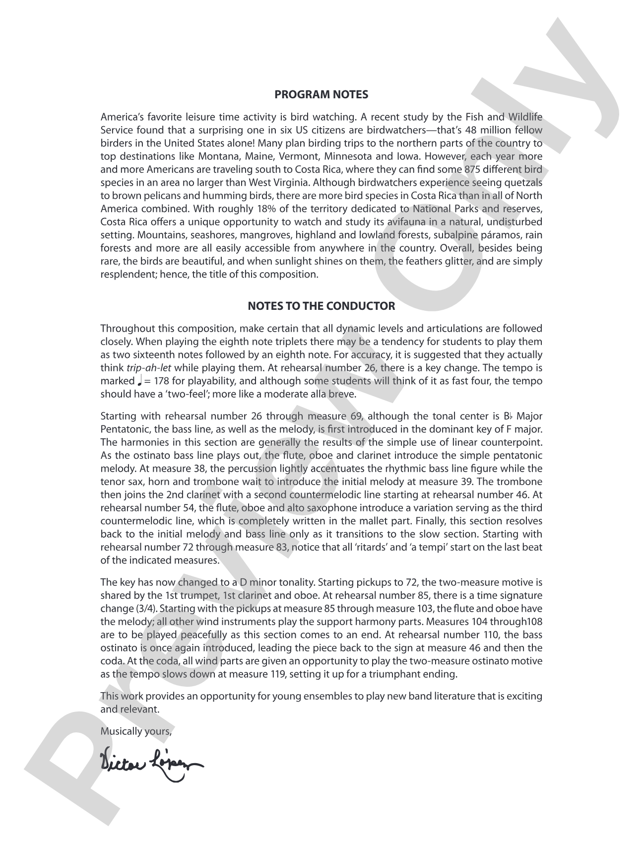 Splendor on the Wing: Concert Band Conductor Score & Parts