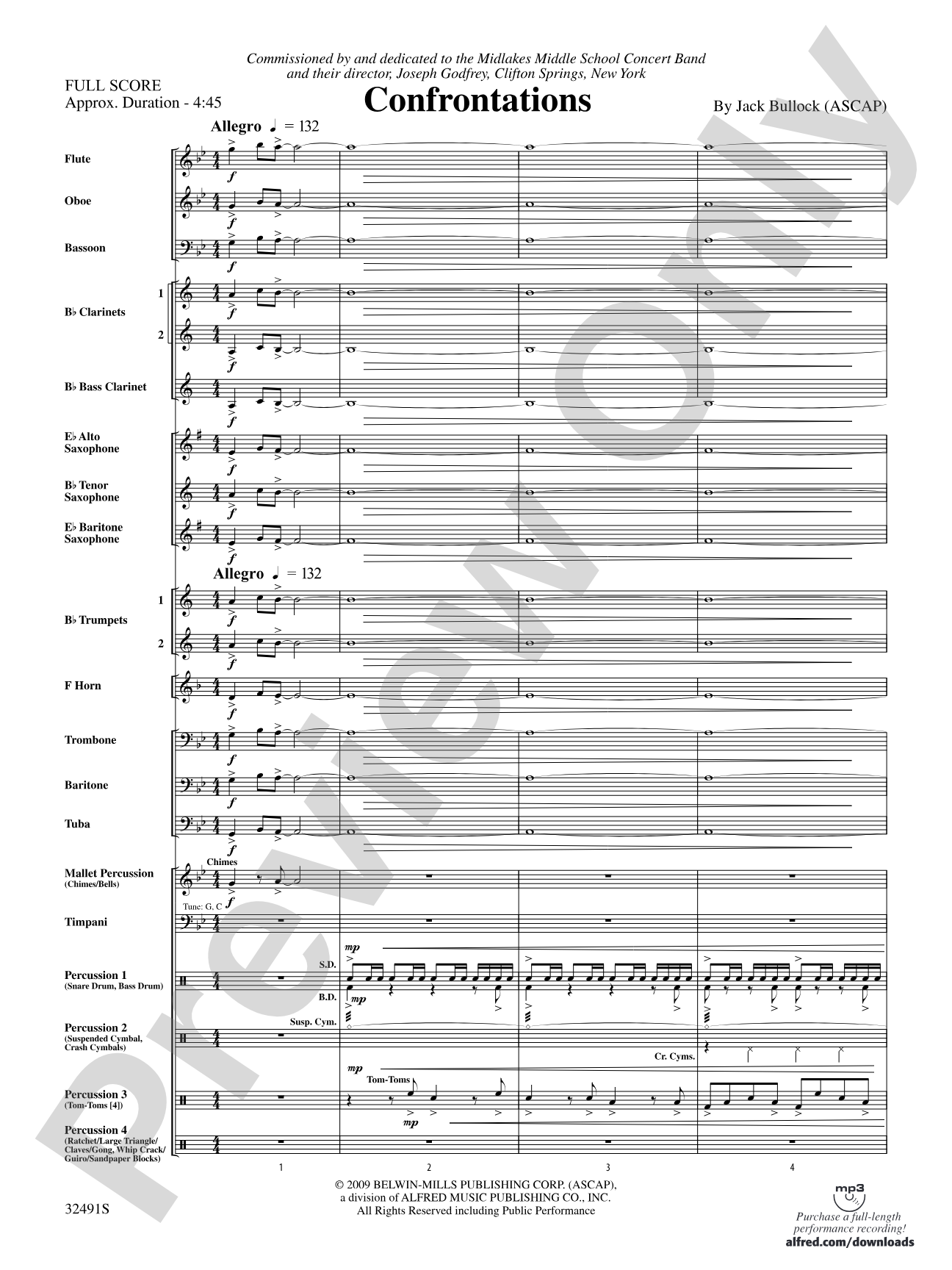 Confrontations: Concert Band Conductor Score & Parts