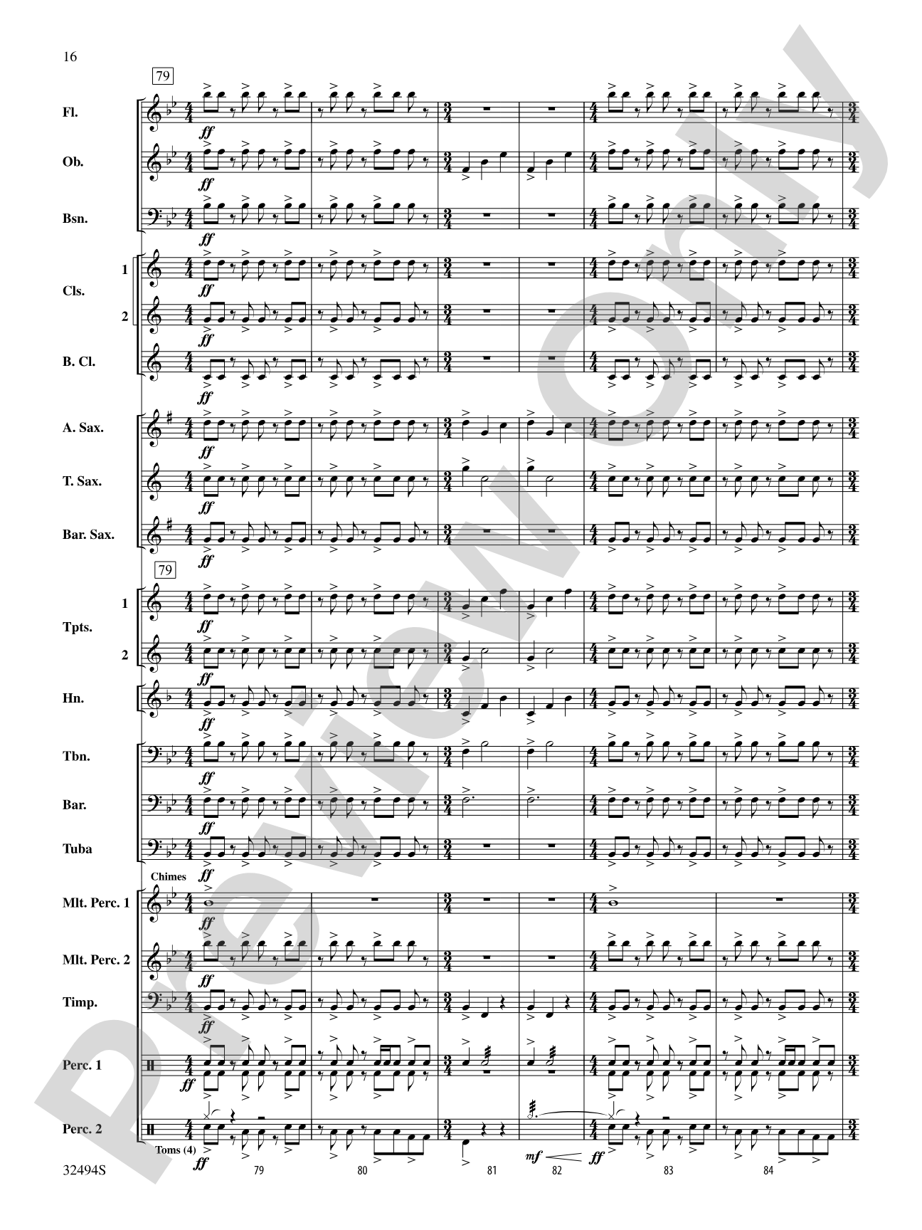 Chasing Orion: Concert Band Conductor Score & Parts