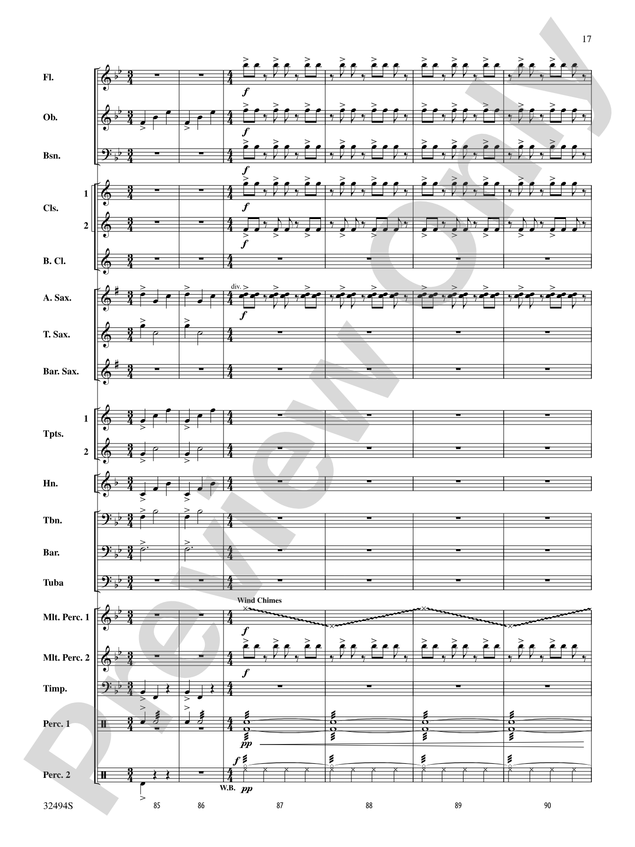 Chasing Orion: Concert Band Conductor Score & Parts