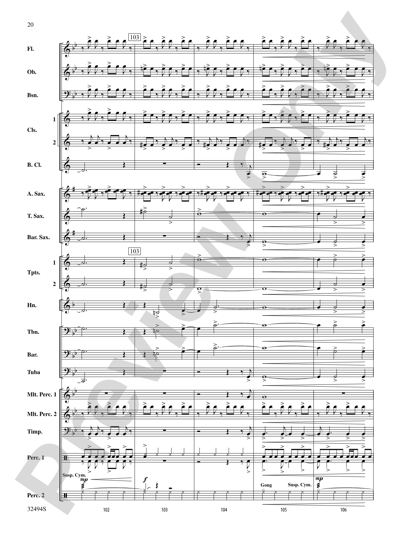 Chasing Orion: Concert Band Conductor Score & Parts