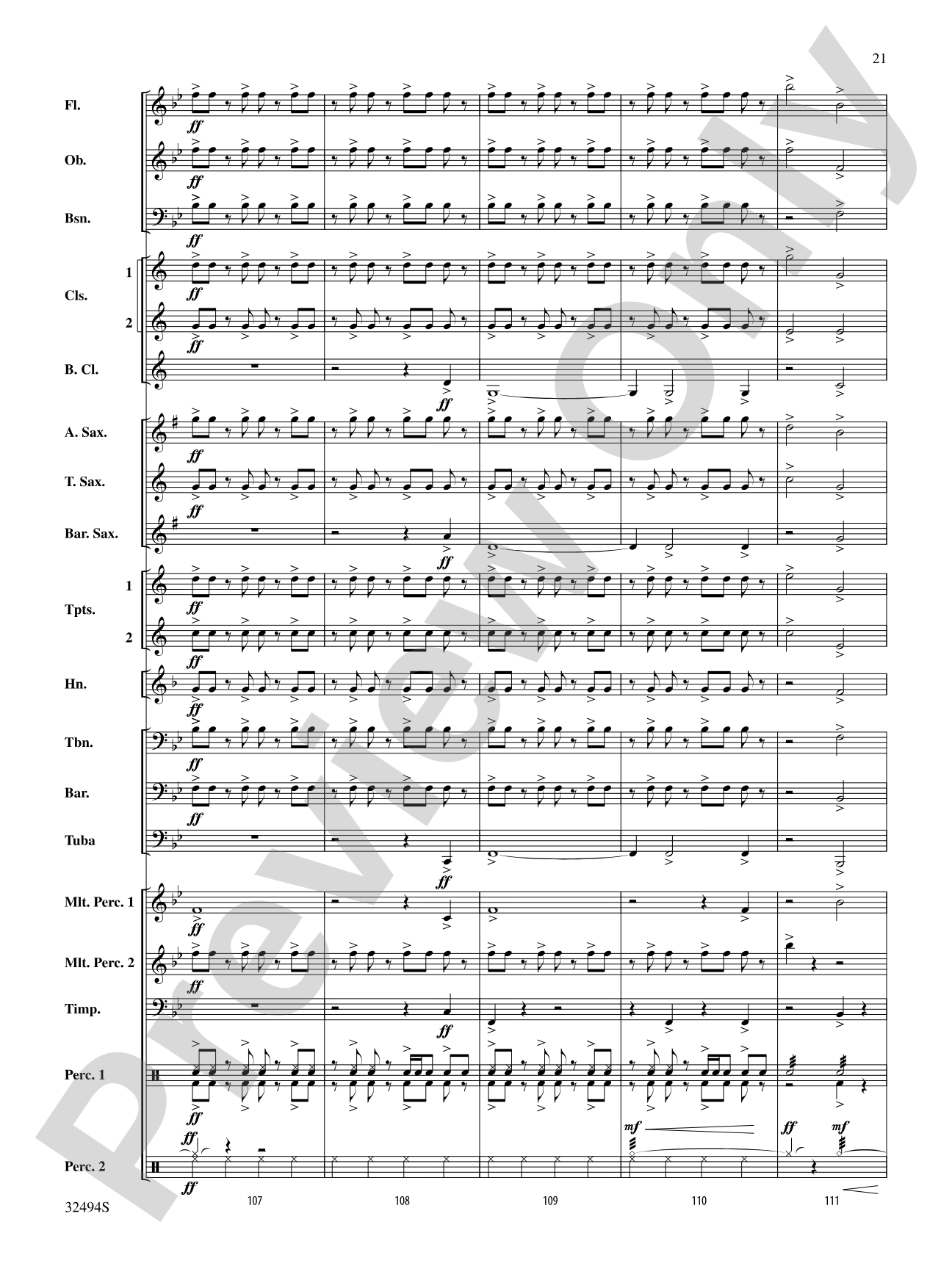 Chasing Orion: Concert Band Conductor Score & Parts
