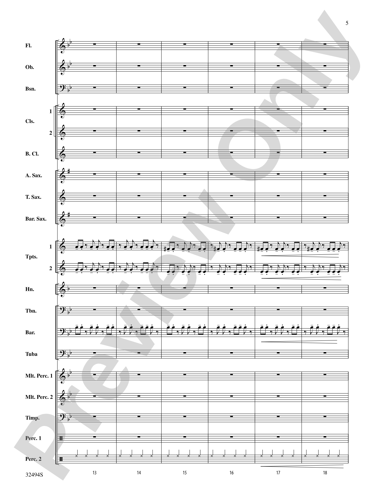 Chasing Orion: Concert Band Conductor Score & Parts