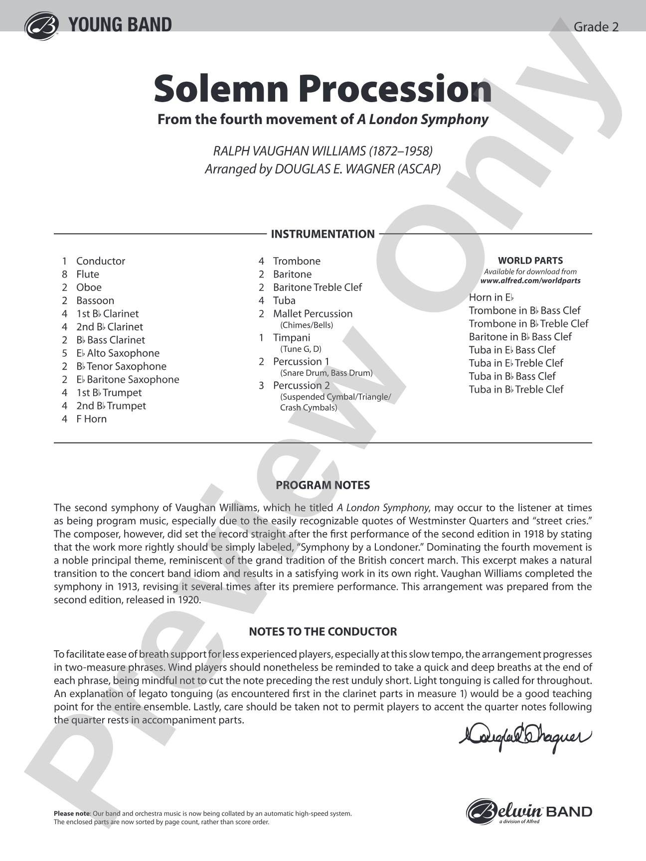 Solemn Procession: Concert Band Conductor Score & Parts