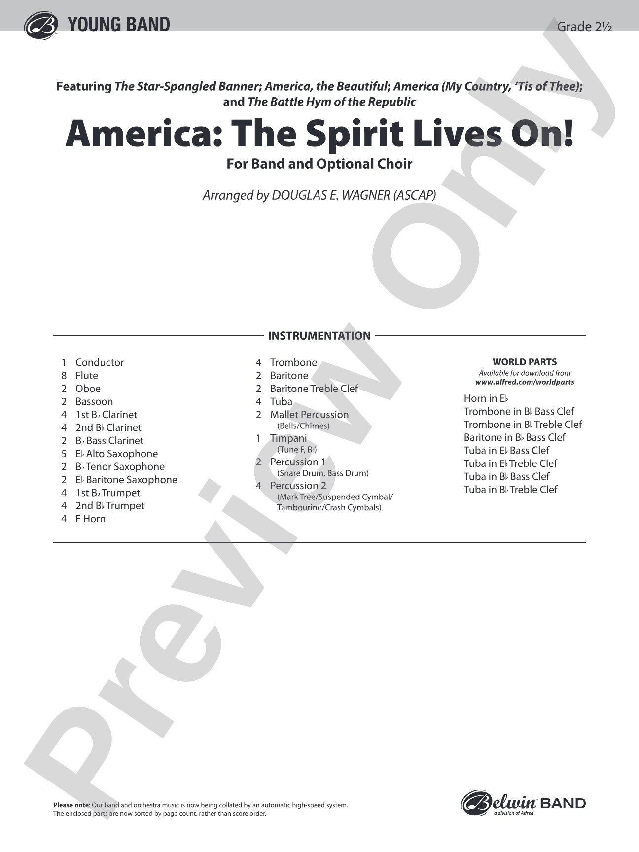 America: The Spirit Lives On! (for Band and Optional Choir): Concert Band Conductor Score & Parts