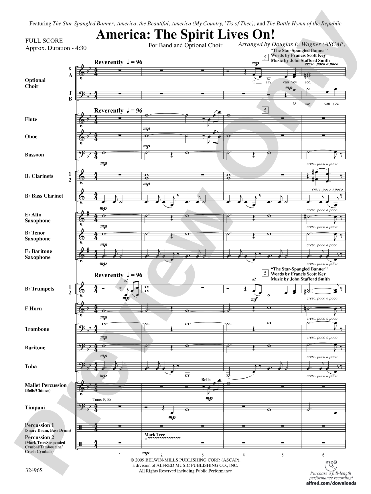 America: The Spirit Lives On! (for Band and Optional Choir): Concert Band Conductor Score & Parts