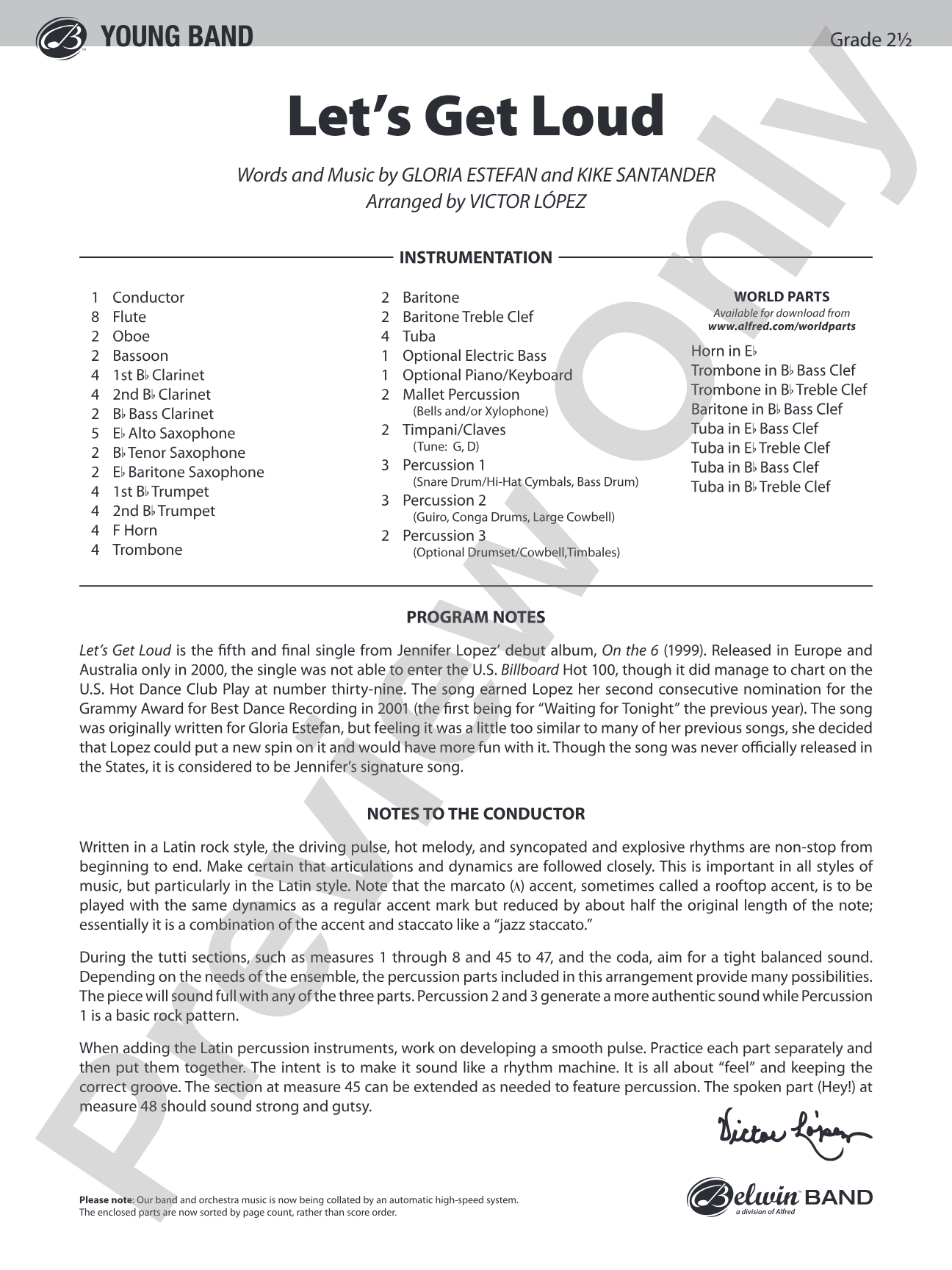 Let's Get Loud: Concert Band Conductor Score & Parts