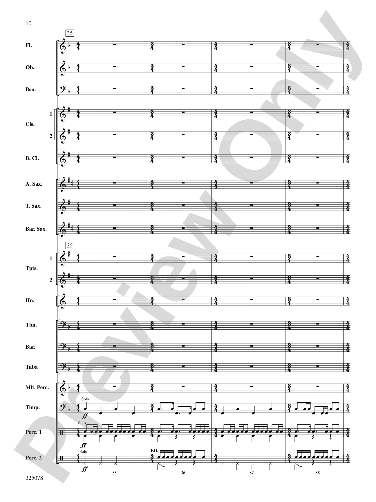 March from "Third Suite": Concert Band Conductor Score & Parts