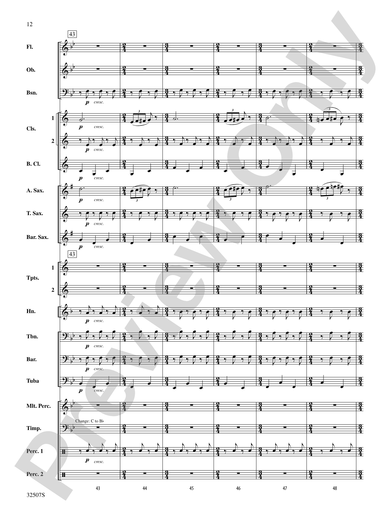 March from "Third Suite": Concert Band Conductor Score & Parts