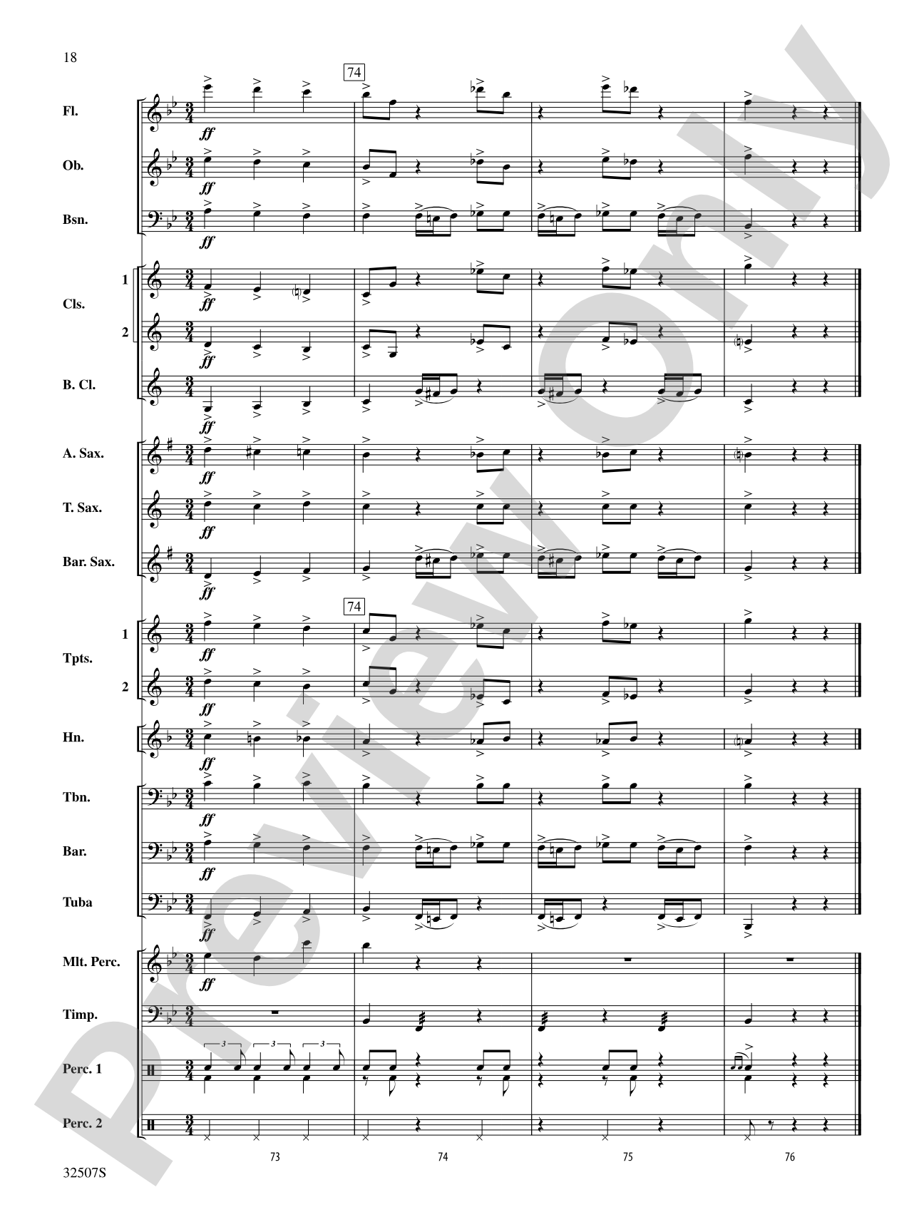 March from "Third Suite": Concert Band Conductor Score & Parts