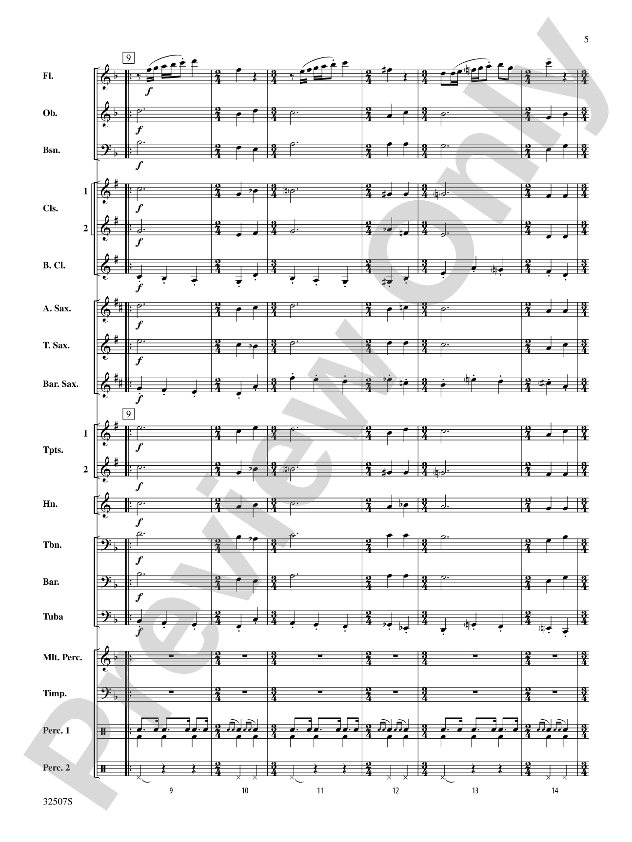 March from "Third Suite": Concert Band Conductor Score & Parts