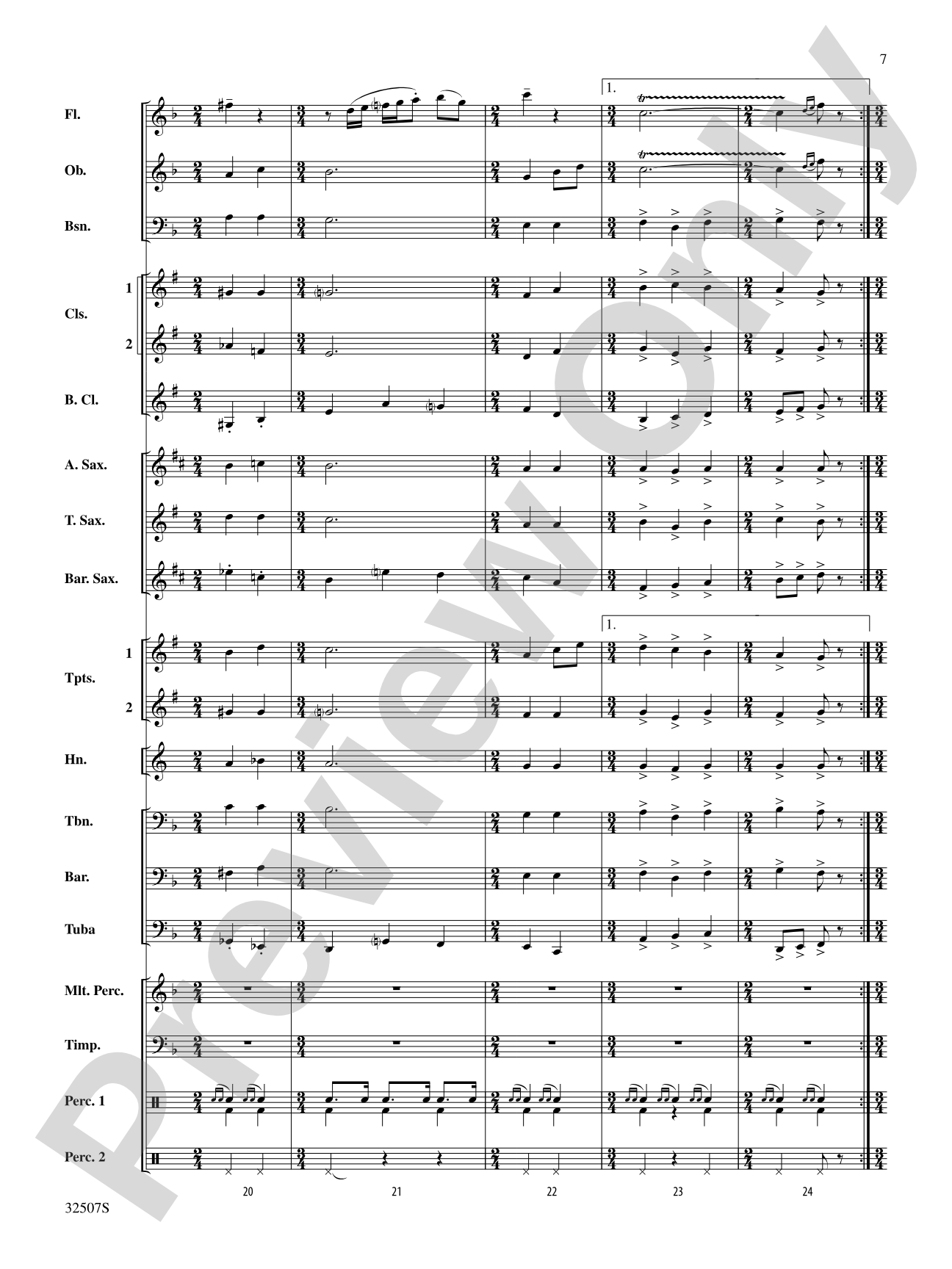 March from "Third Suite": Concert Band Conductor Score & Parts