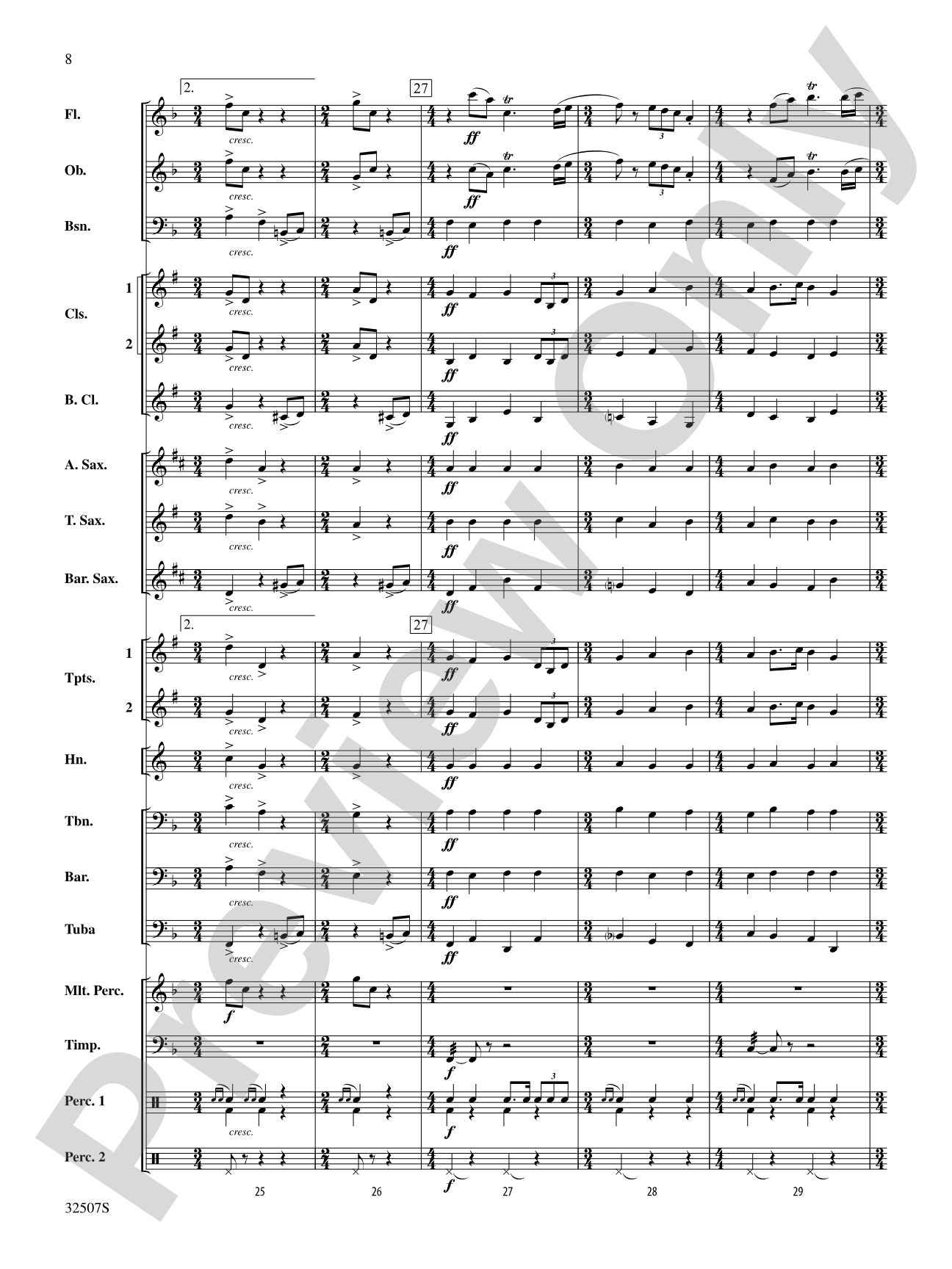 March from "Third Suite": Concert Band Conductor Score & Parts