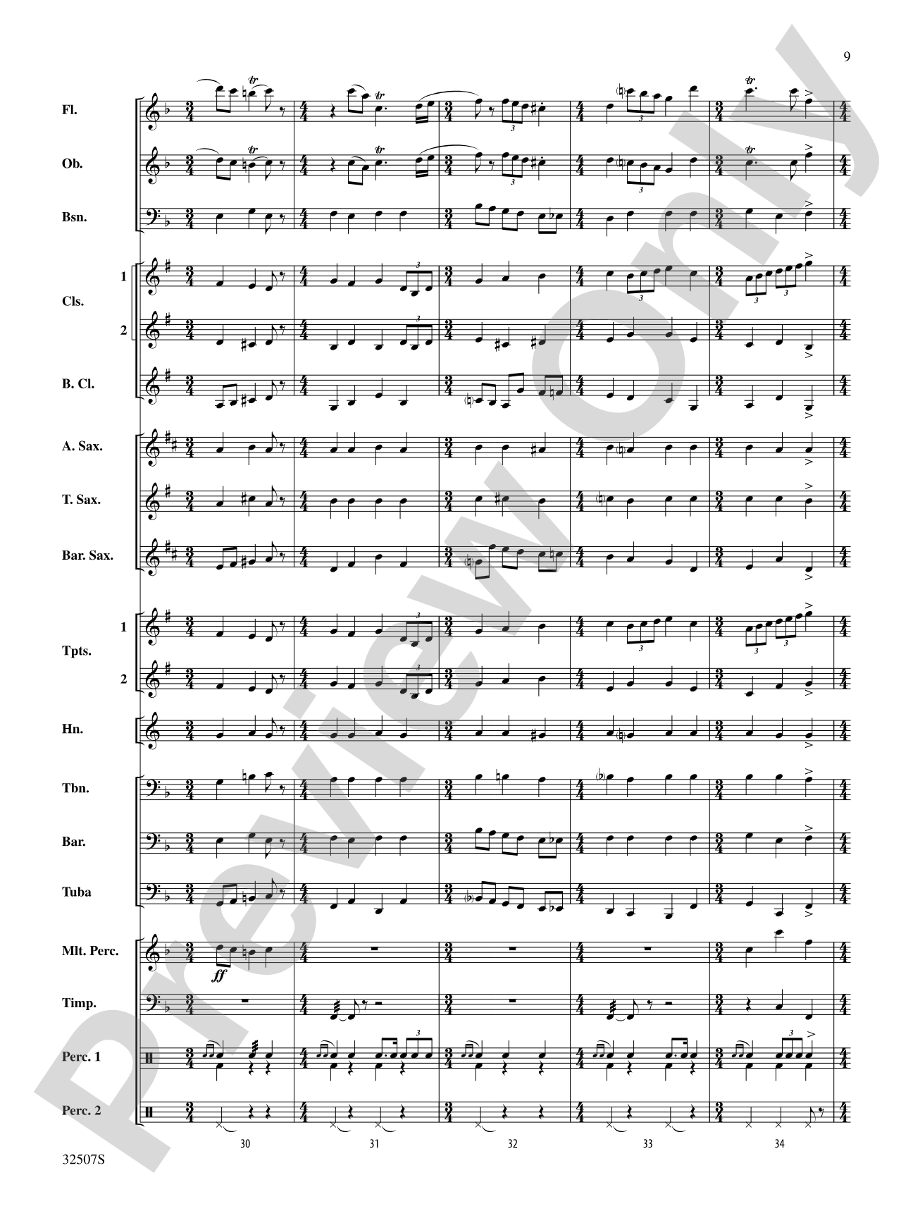 March from "Third Suite": Concert Band Conductor Score & Parts