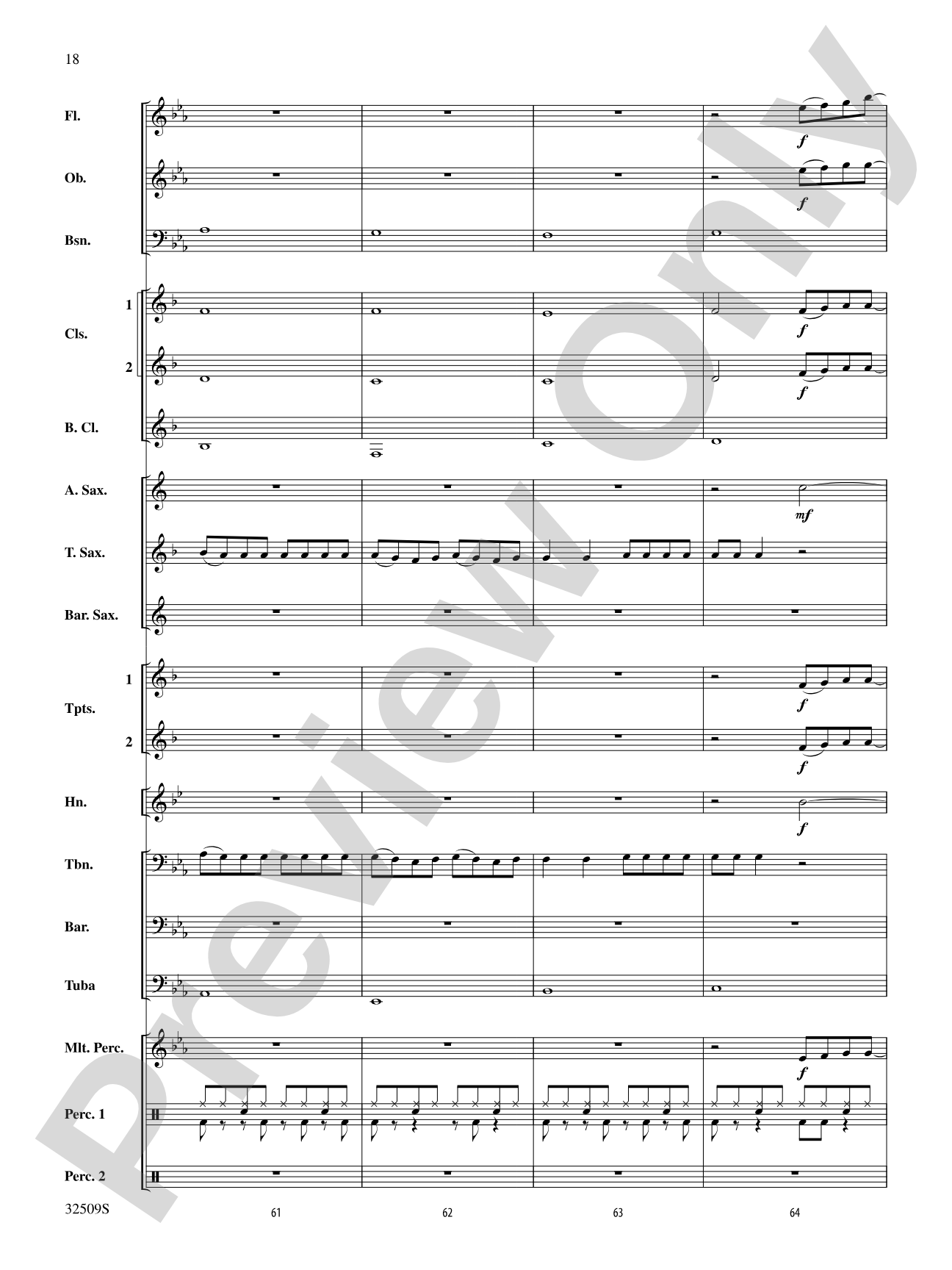 Down: Concert Band Conductor Score & Parts