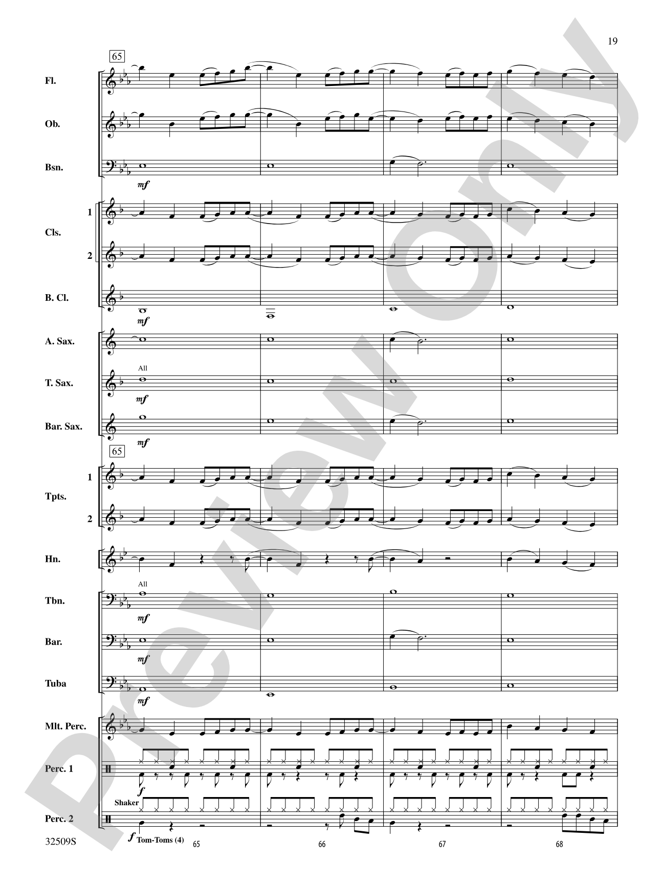 Down: Concert Band Conductor Score & Parts