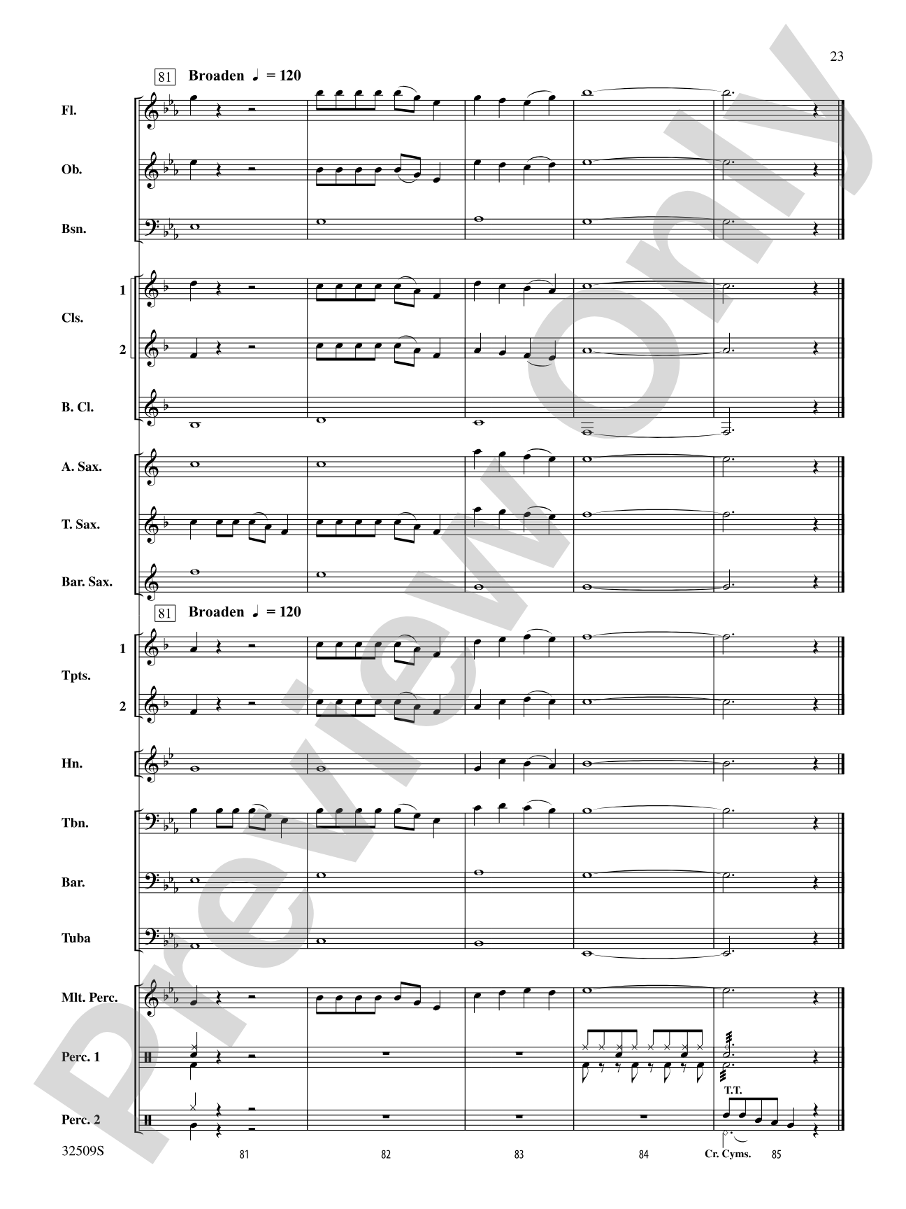 Down: Concert Band Conductor Score & Parts