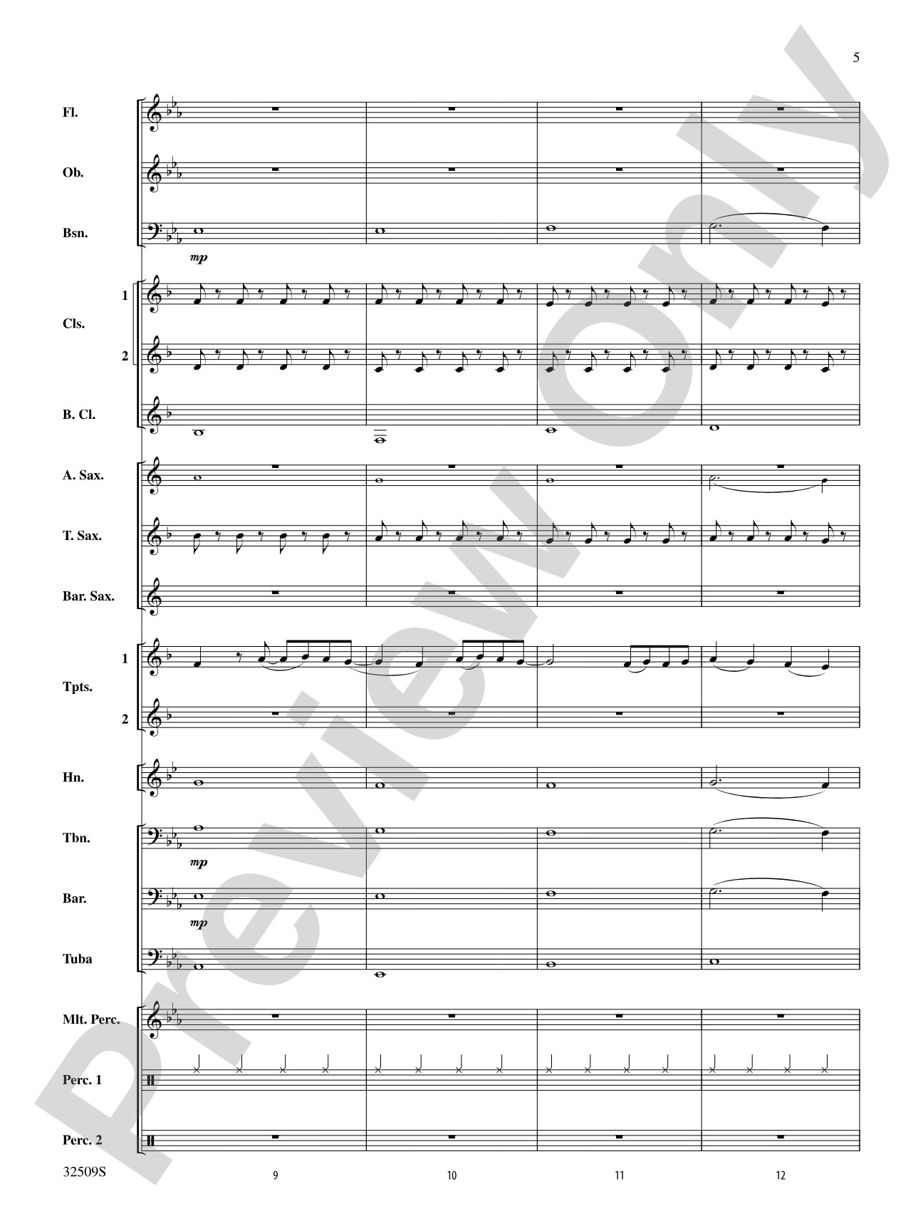 Down: Concert Band Conductor Score & Parts