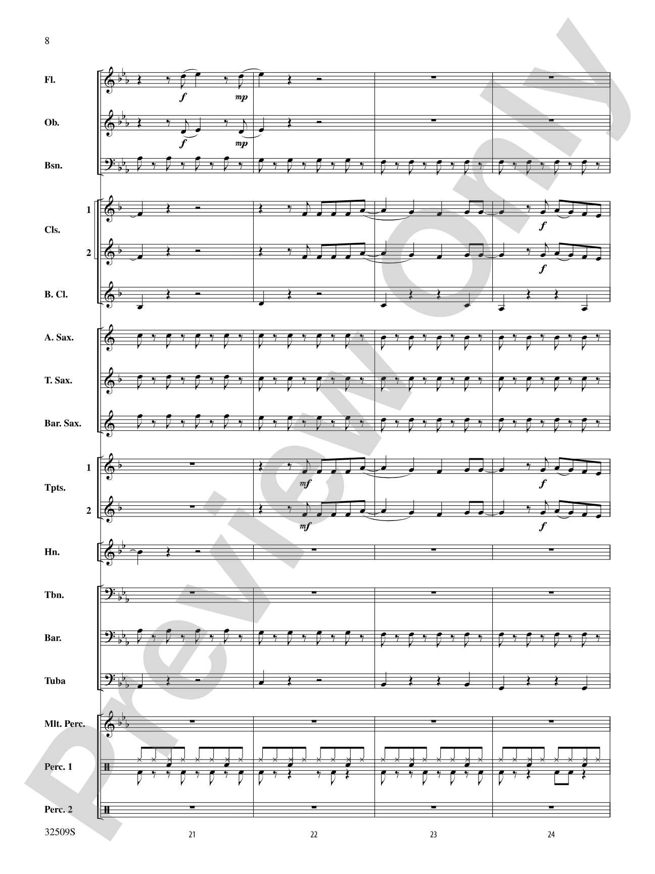 Down: Concert Band Conductor Score & Parts