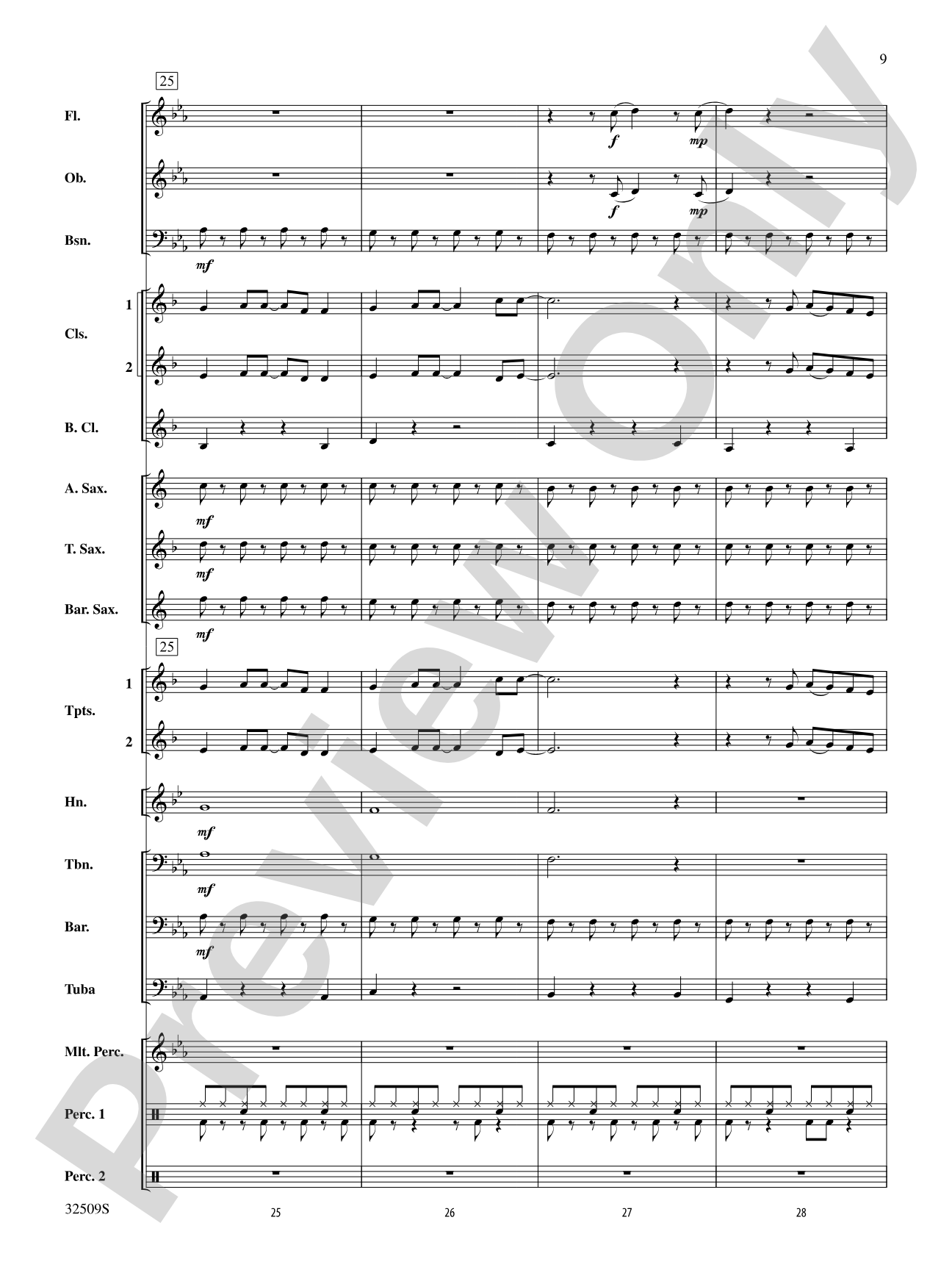 Down: Concert Band Conductor Score & Parts