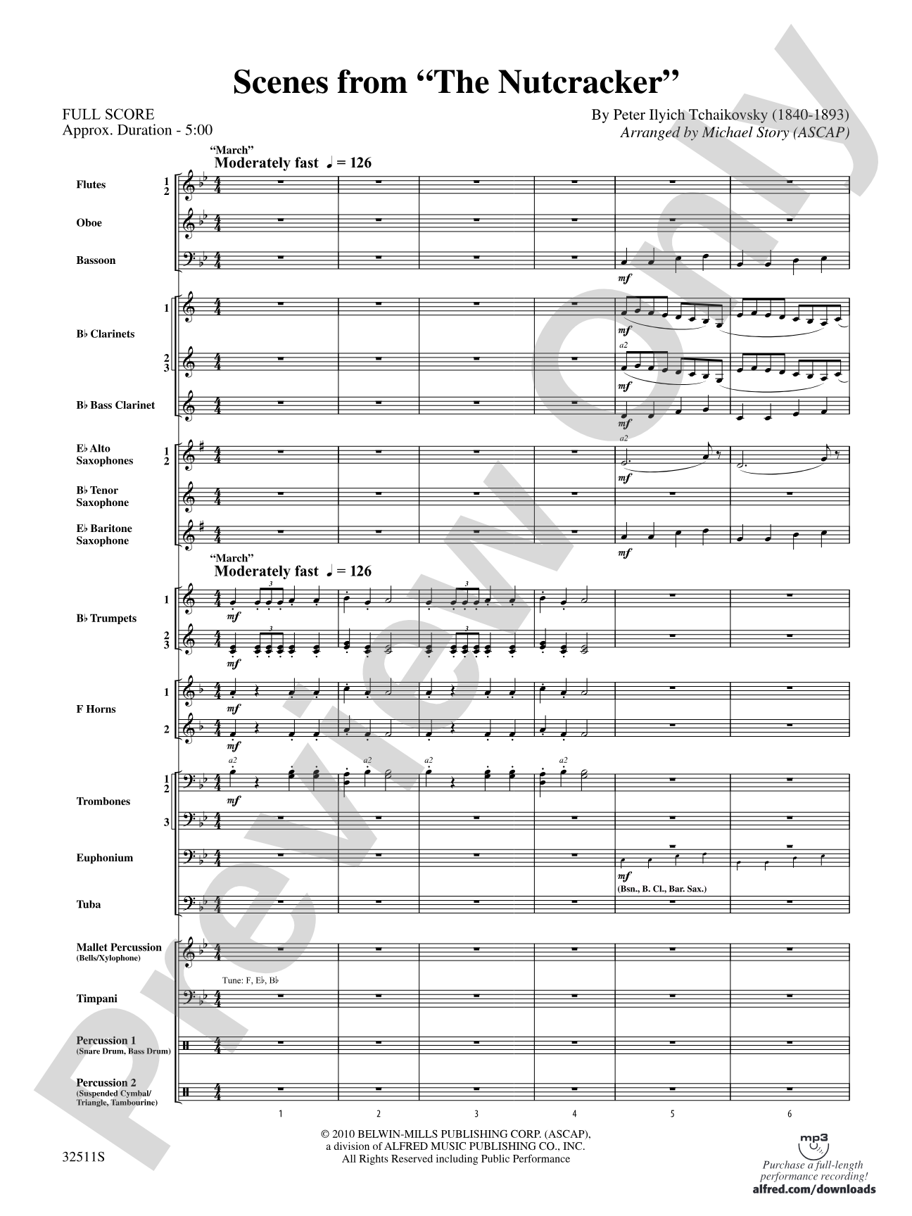 Scenes from The Nutcracker: Concert Band Conductor Score & Parts