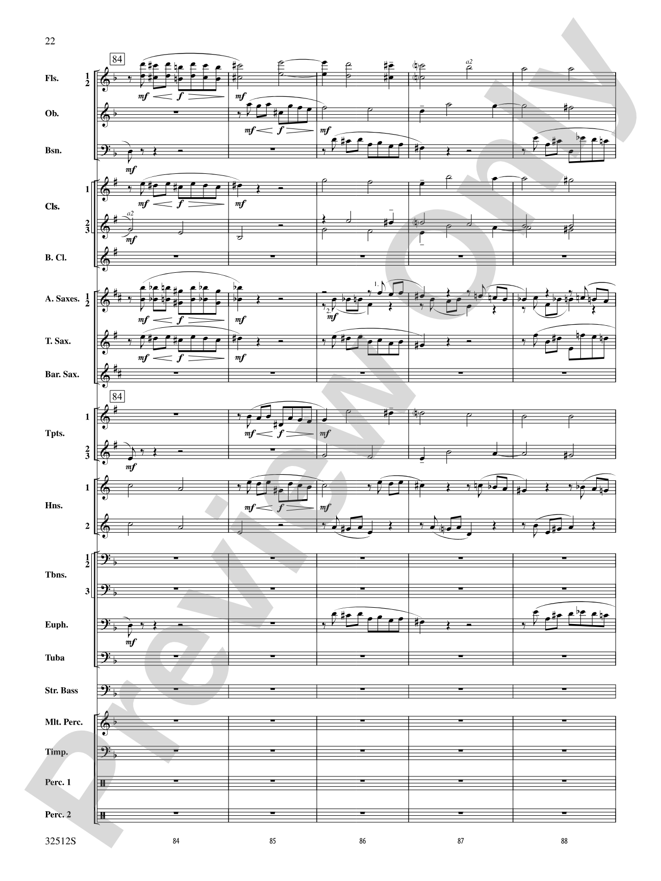 Toccata and Fugue in D Minor: Concert Band Conductor Score & Parts