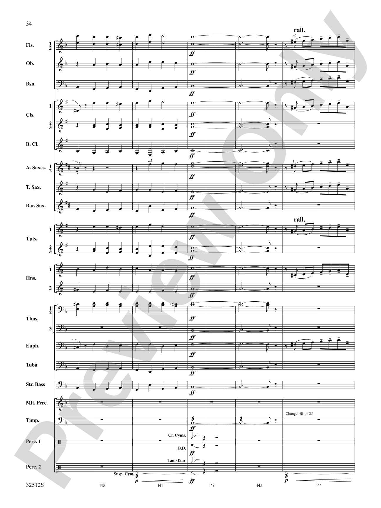 Toccata and Fugue in D Minor: Concert Band Conductor Score & Parts