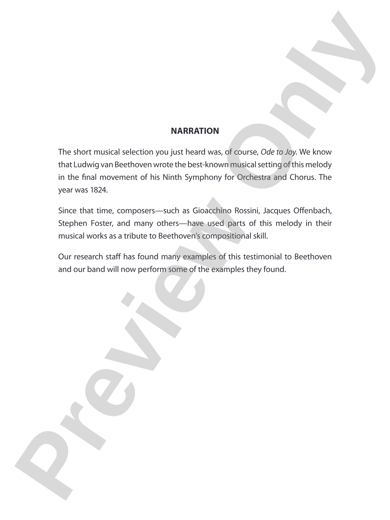 Reflections on "Ode to Joy": Concert Band Conductor Score & Parts