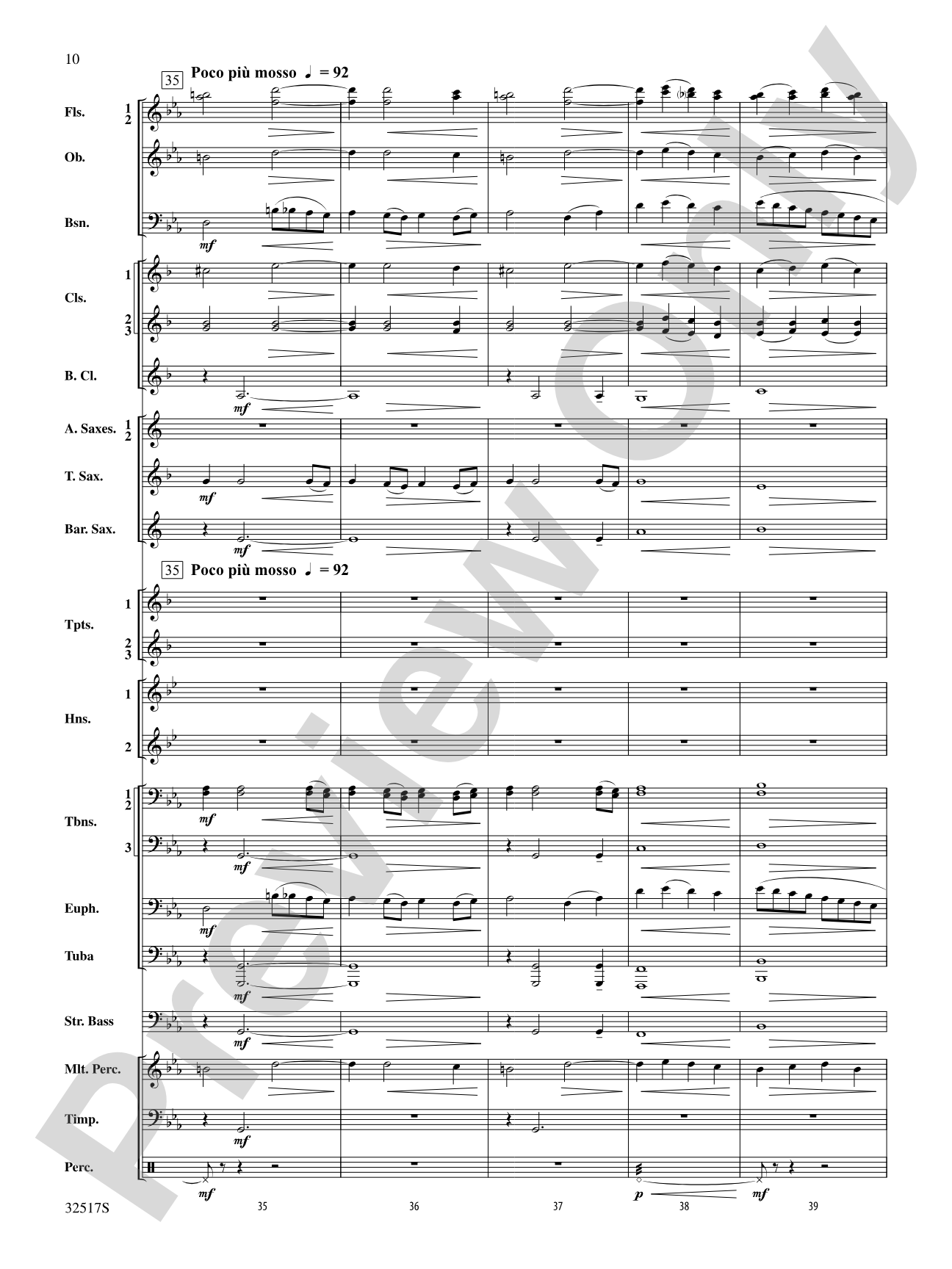 Vocalise, Op. 34, No. 14: Concert Band Conductor Score & Parts
