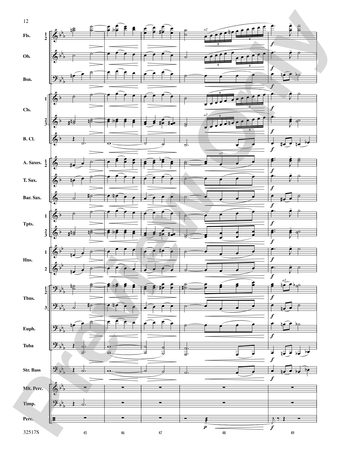 Vocalise, Op. 34, No. 14: Concert Band Conductor Score & Parts