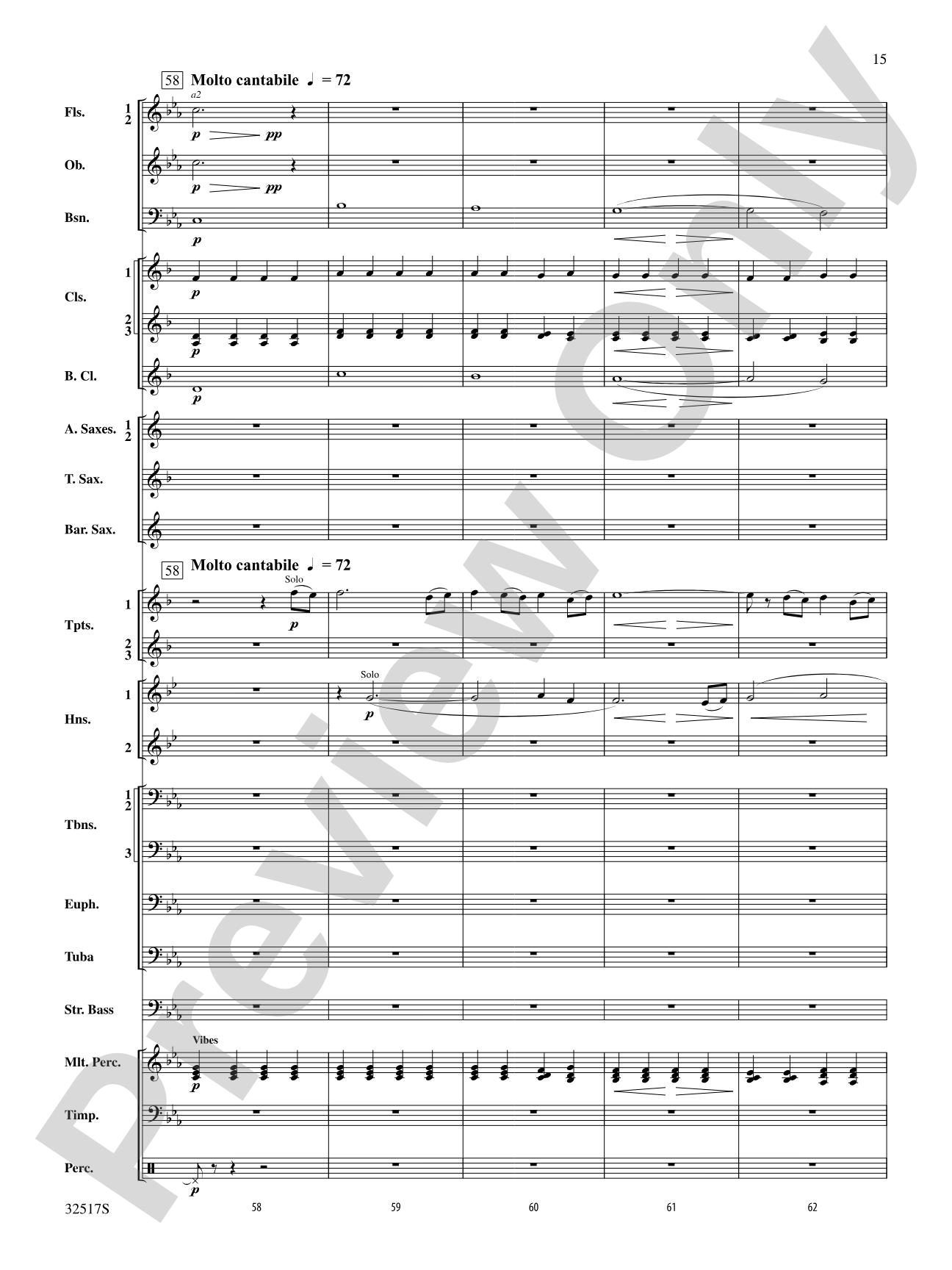 Vocalise, Op. 34, No. 14: Concert Band Conductor Score & Parts