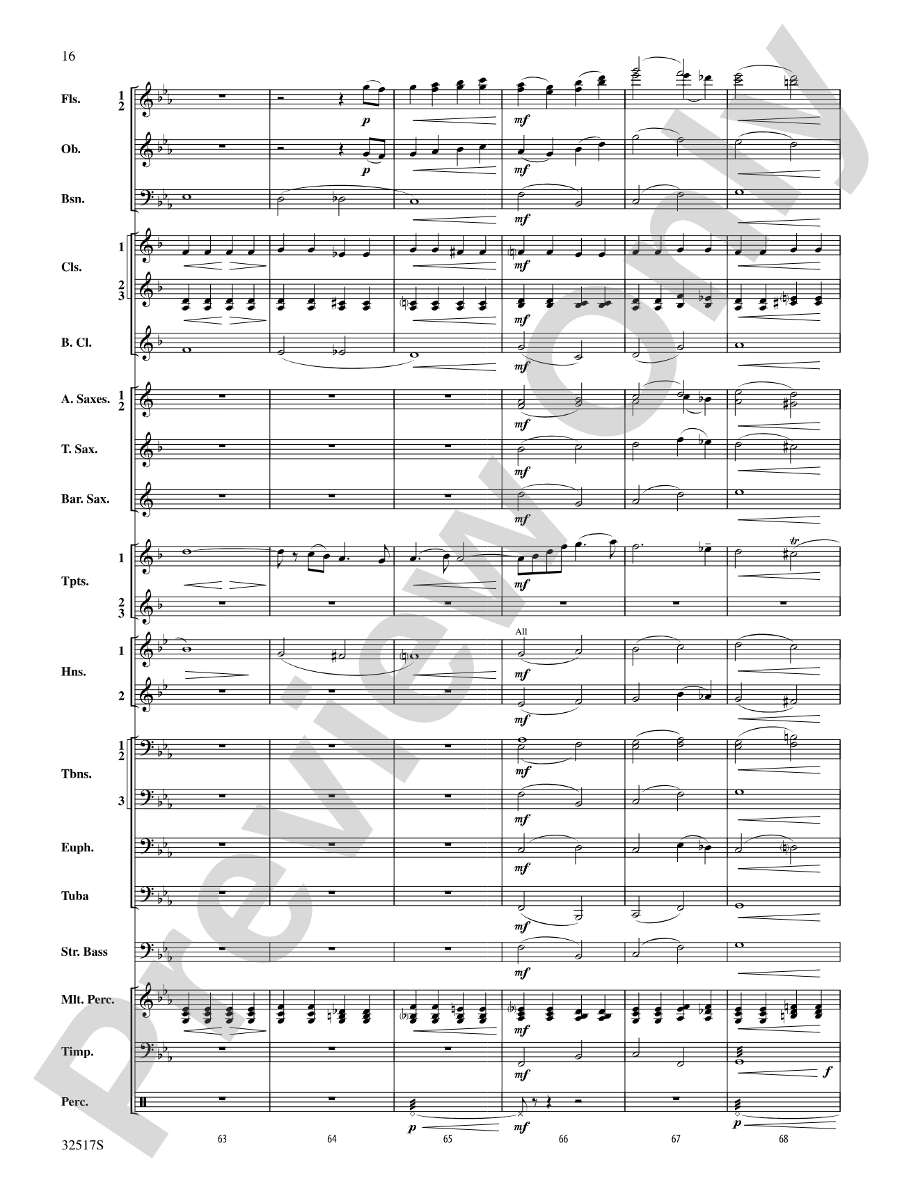Vocalise, Op. 34, No. 14: Concert Band Conductor Score & Parts