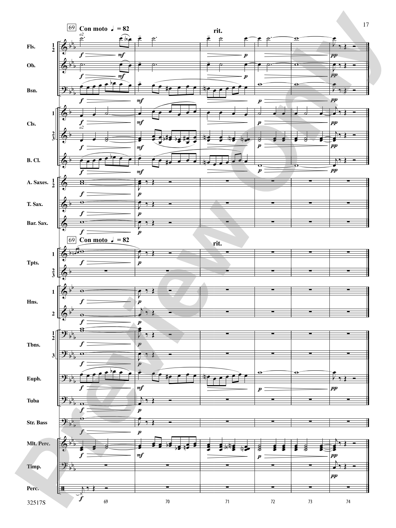 Vocalise, Op. 34, No. 14: Concert Band Conductor Score & Parts