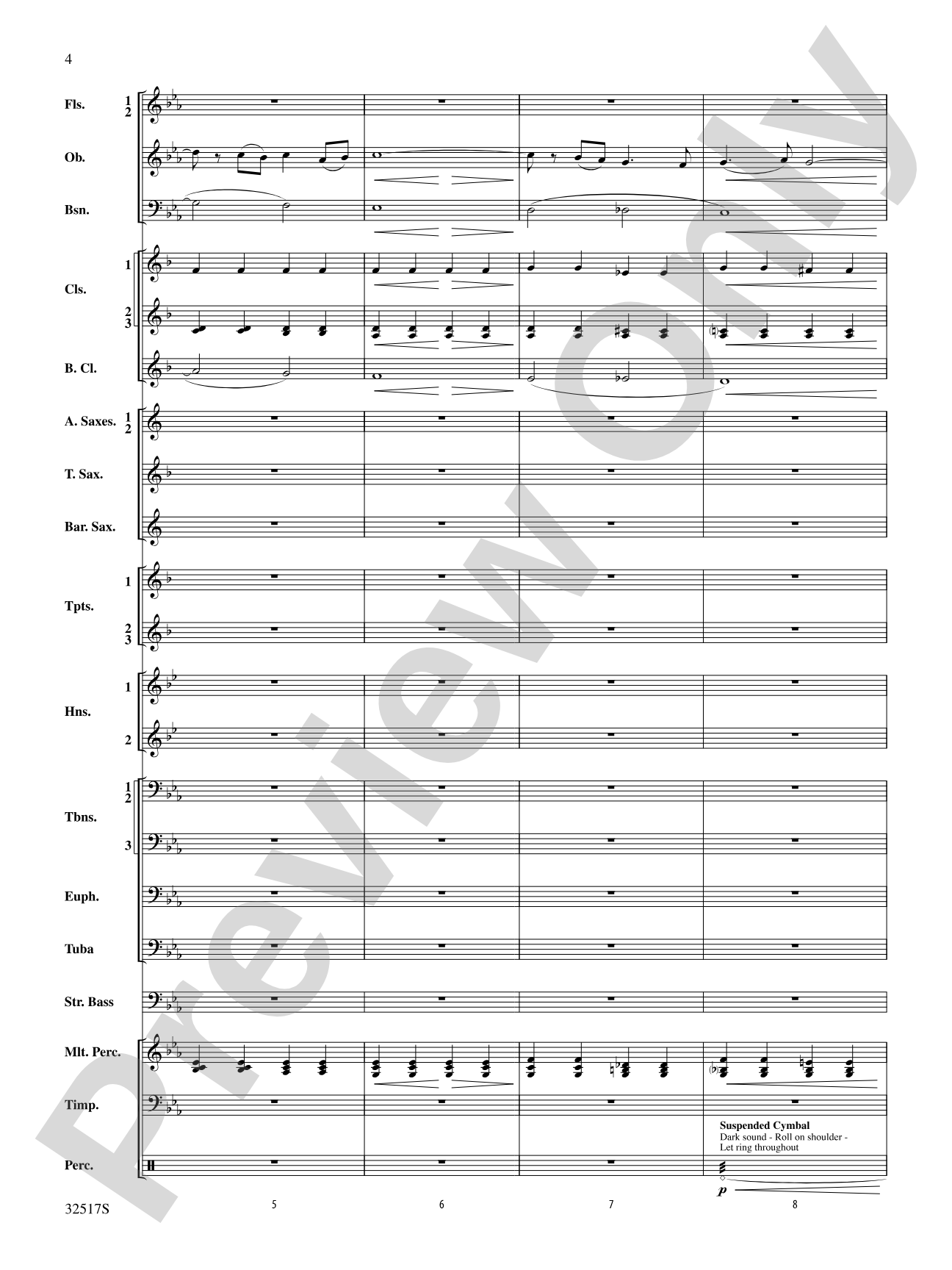 Vocalise, Op. 34, No. 14: Concert Band Conductor Score & Parts