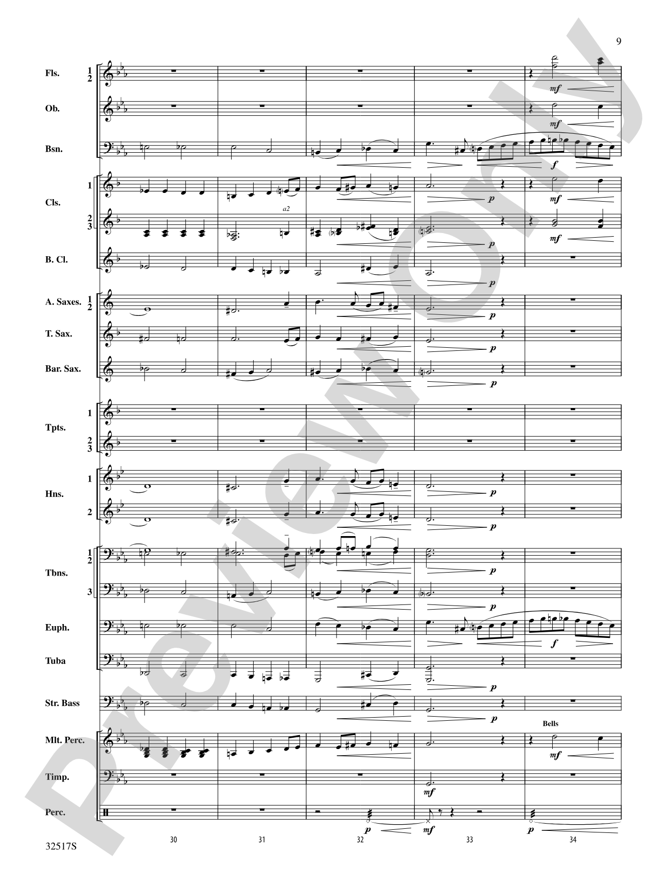 Vocalise, Op. 34, No. 14: Concert Band Conductor Score & Parts
