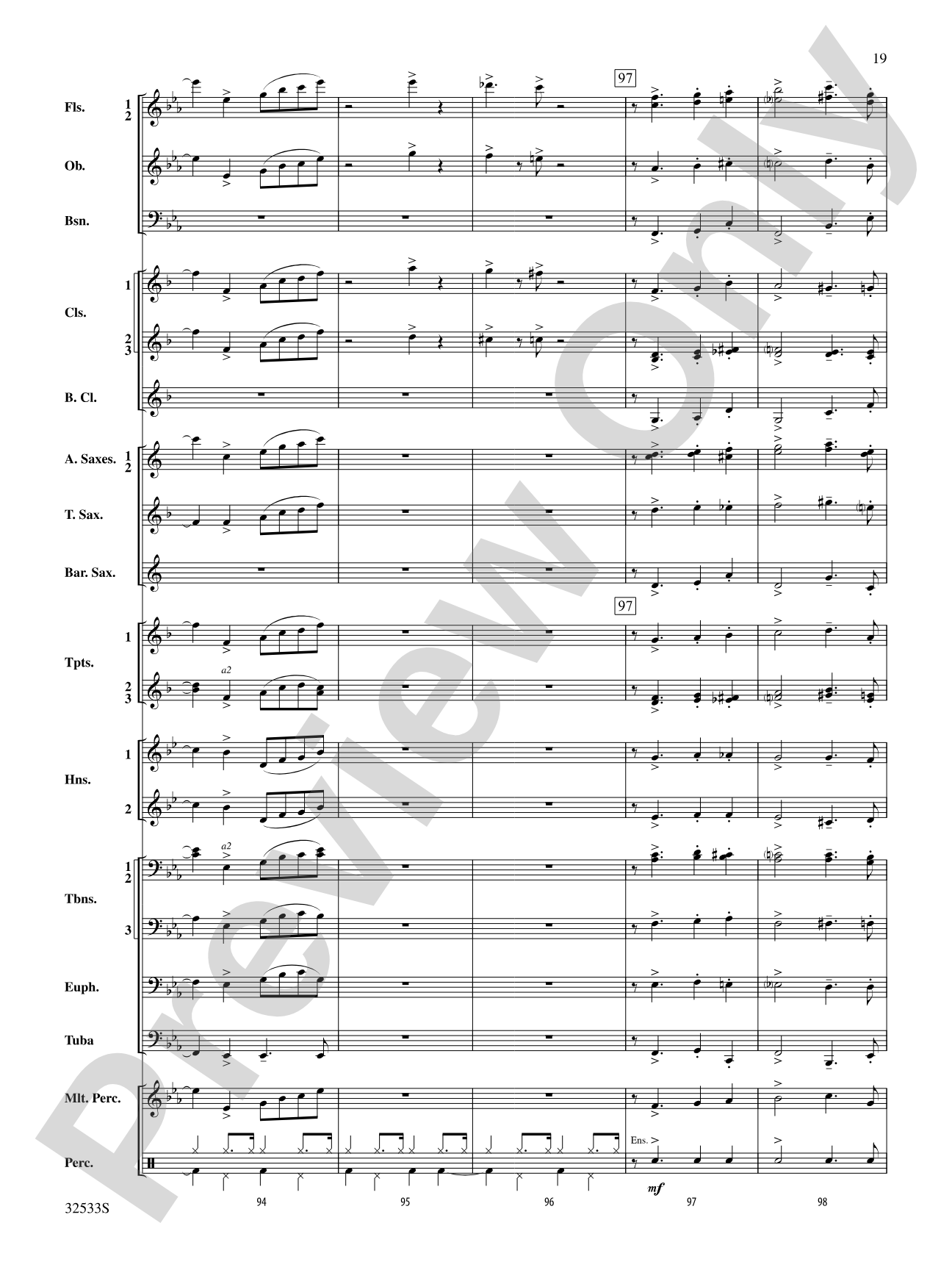 Cute: Concert Band Conductor Score & Parts