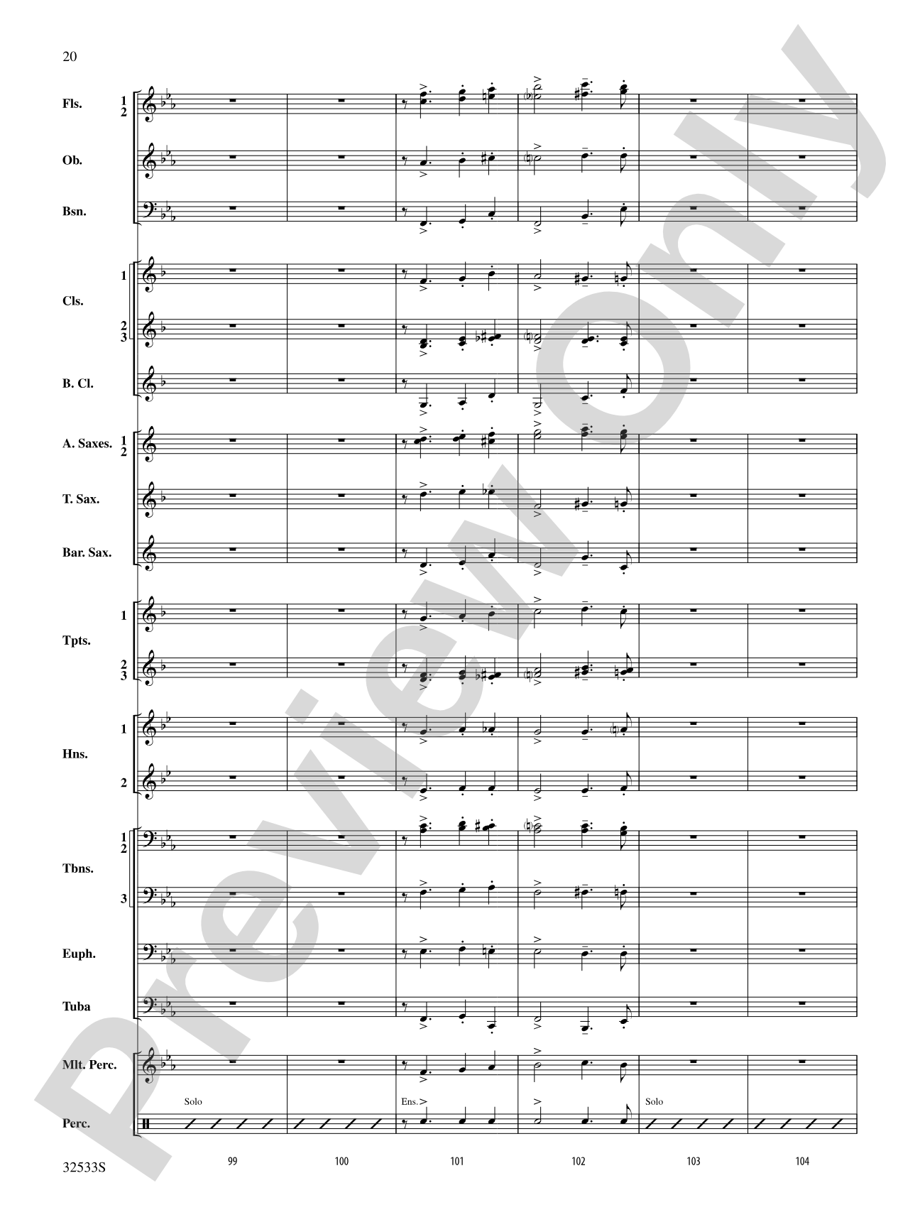 Cute: Concert Band Conductor Score & Parts