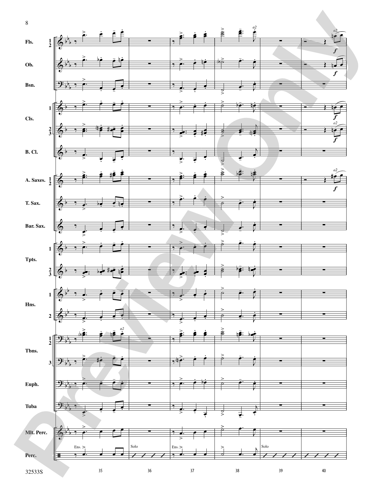 Cute: Concert Band Conductor Score & Parts