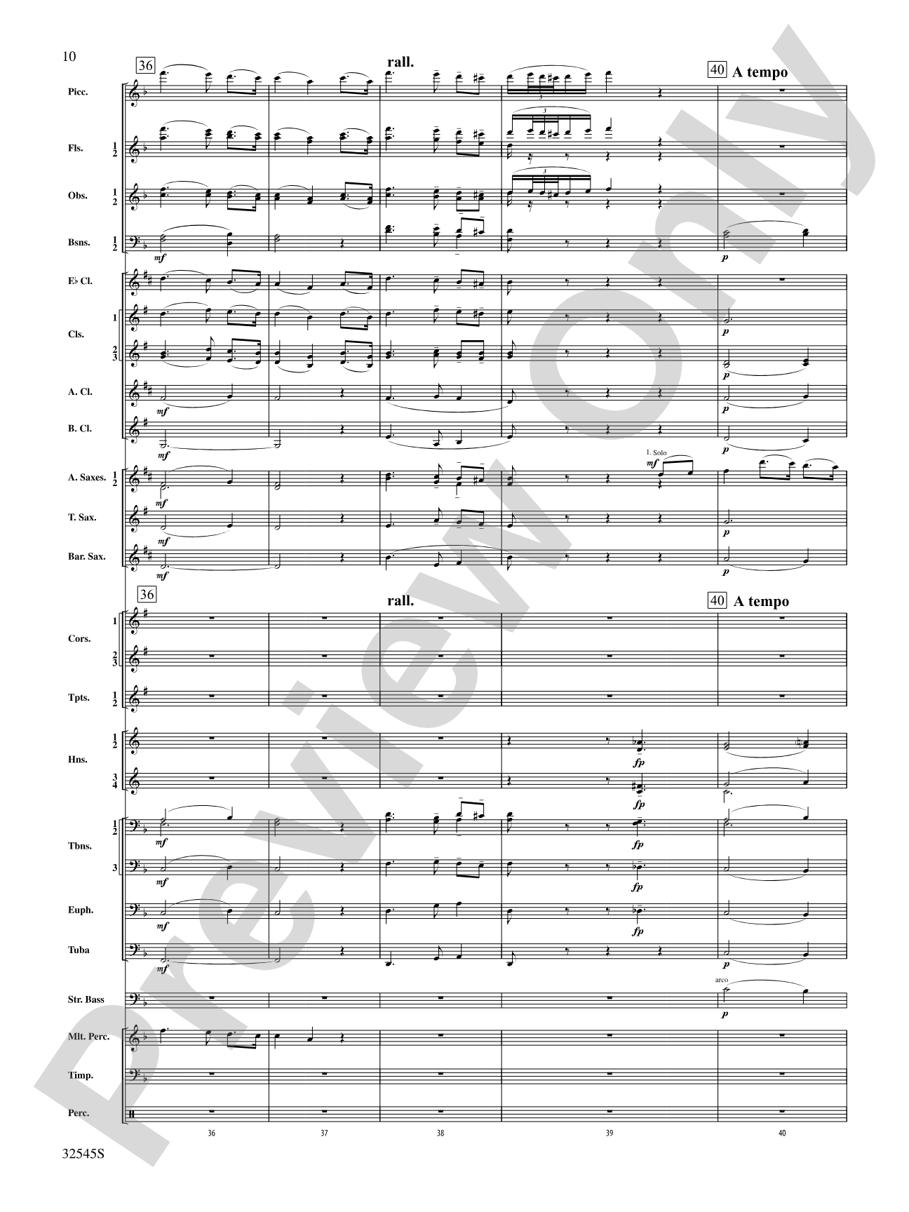 The Last Rose of Summer (from the Irish Suite): Concert Band Conductor Score & Parts