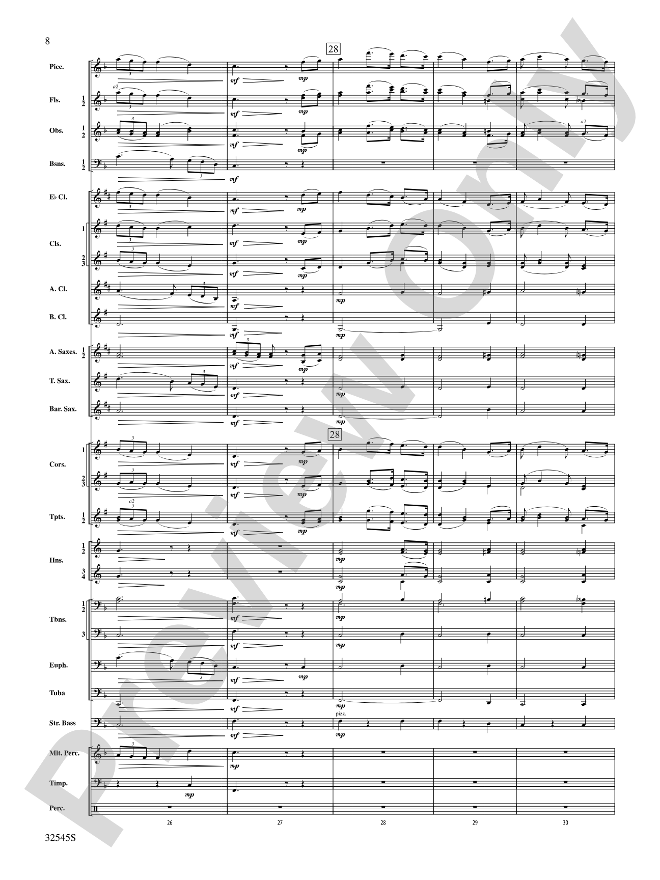 The Last Rose of Summer (from the Irish Suite): Concert Band Conductor Score & Parts