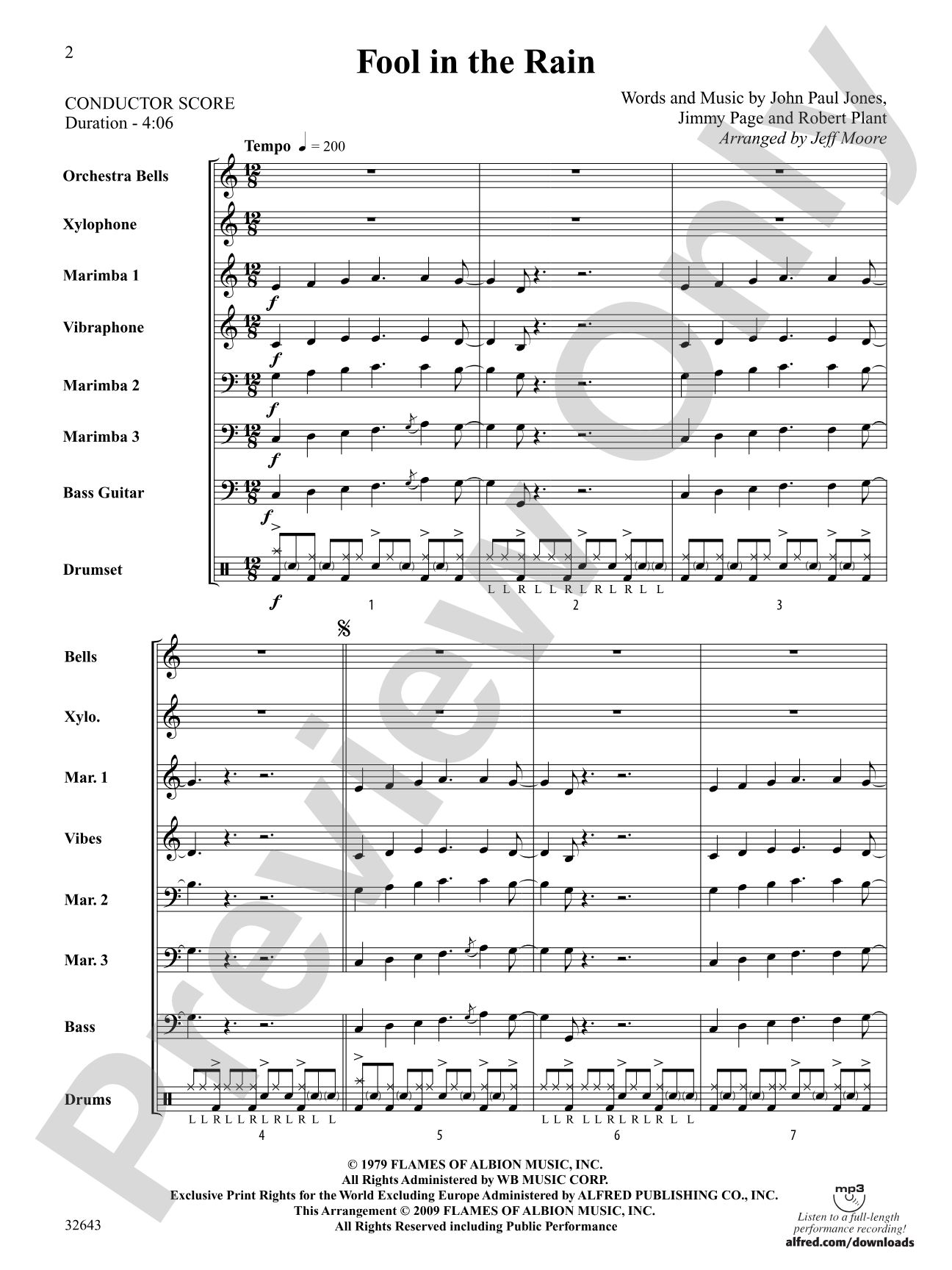 Fool in the Rain: Percussion Ensemble