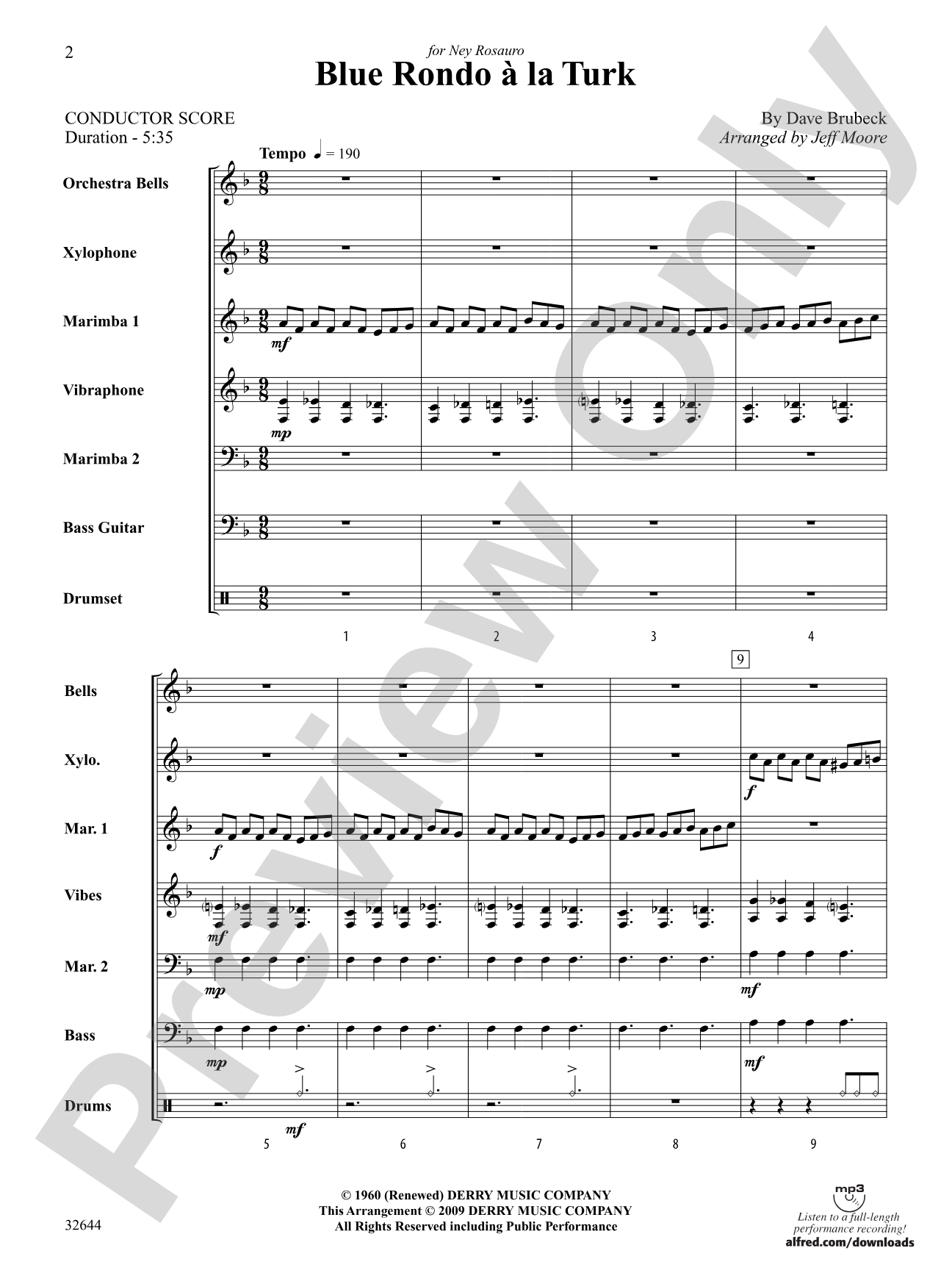 Blue Rondo à la Turk: Percussion Ensemble