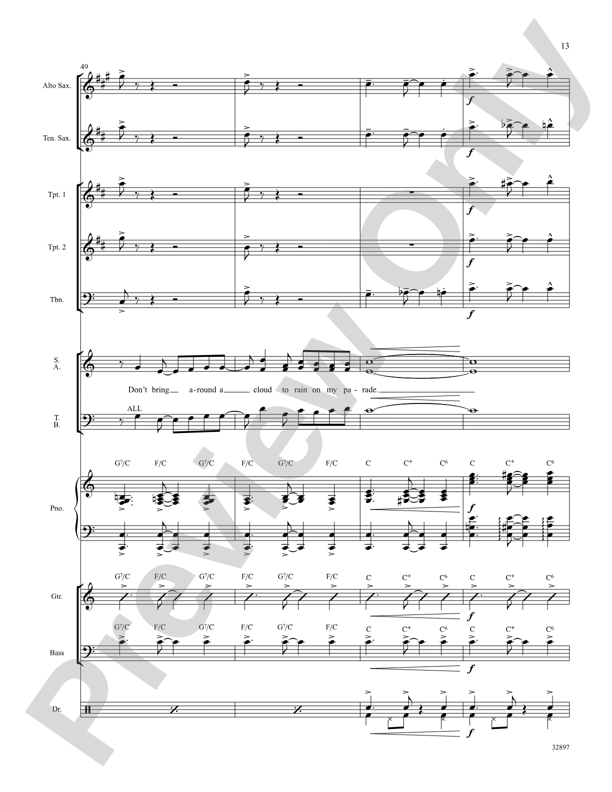 Don't Rain on My Parade (from the musical Funny Girl): Choral SoundPax