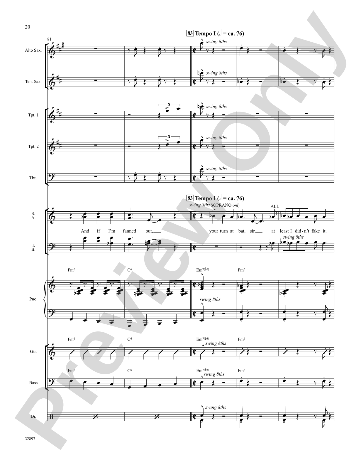 Don't Rain on My Parade (from the musical Funny Girl): Choral SoundPax